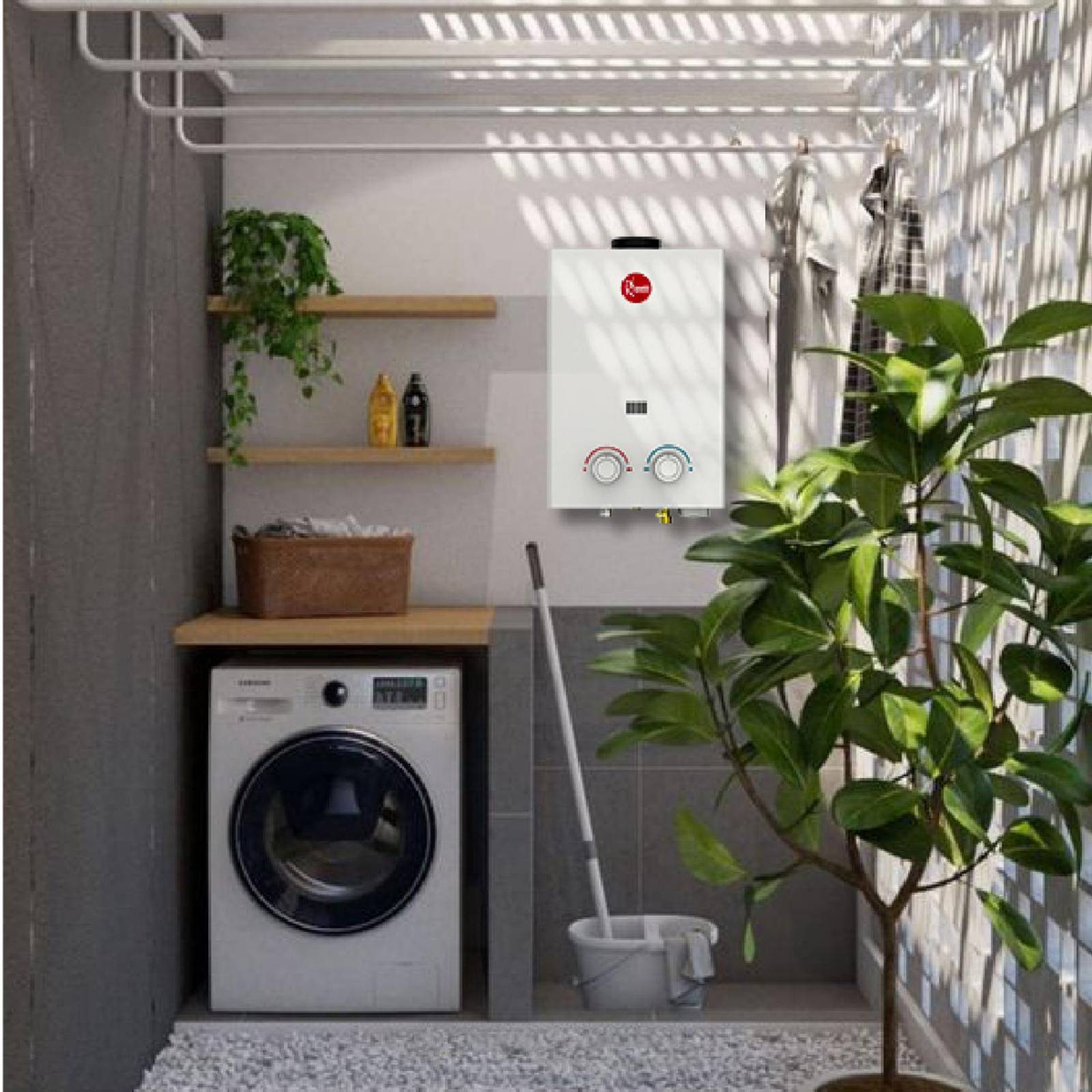 Calentador  de agua instantáneo Rheem Essentials 6 L/Min Gas LP 1 Servicio 