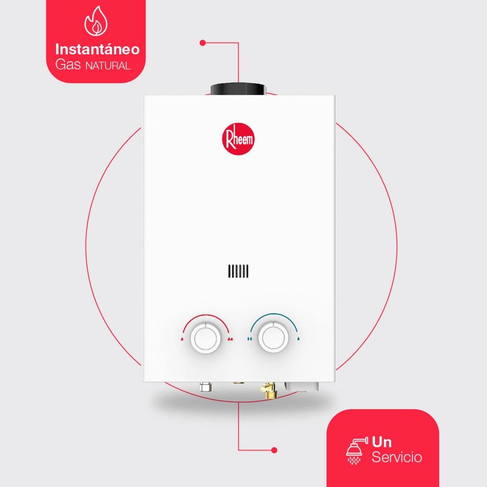 Calentador  de agua instantáneo Rheem Essentials 6 L/Min Gas Natural 1 Servicio 