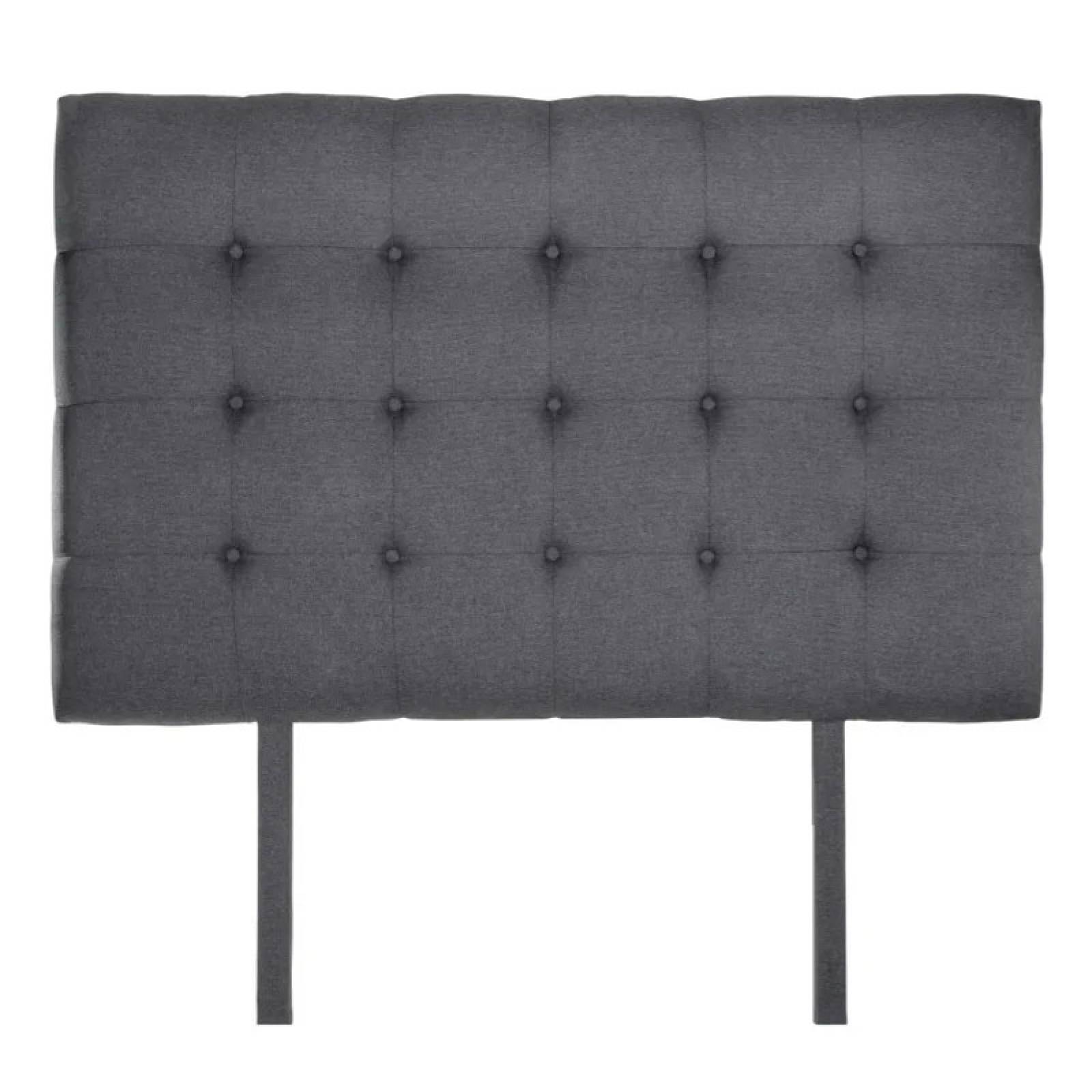 Cabecera Matrimonial Janis Lino Gris Recamara Retro Capitonada Moderna Minimalista.