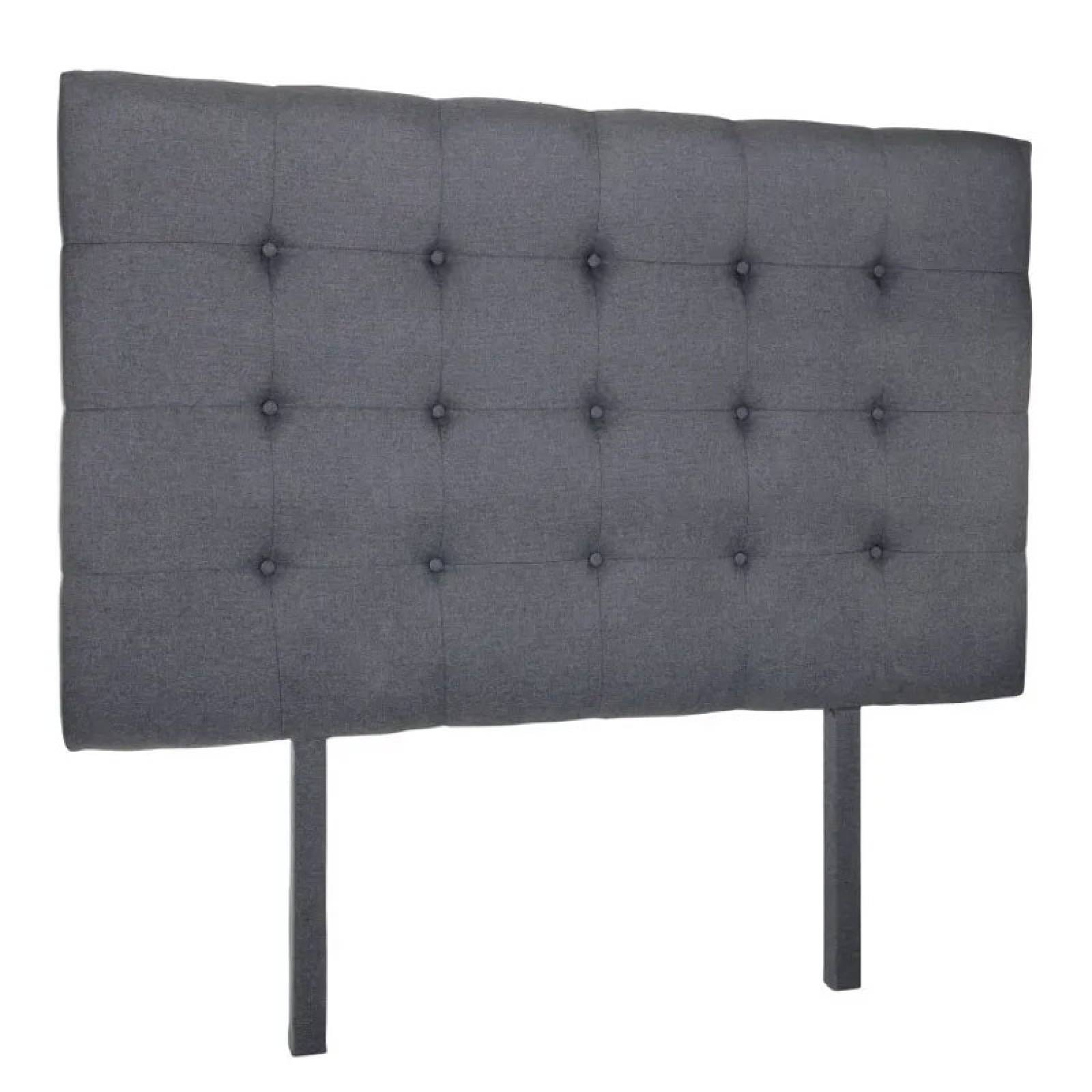 Cabecera Matrimonial Janis Lino Gris Recamara Retro Capitonada Moderna Minimalista.