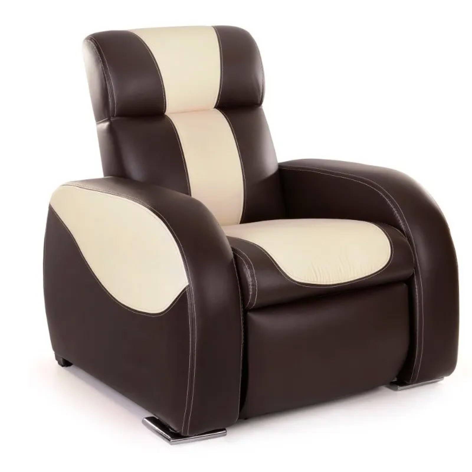 Sillón Reclinable Reposet Nicole Moderno Minimalista Sillones Salas Chocolate Hueso