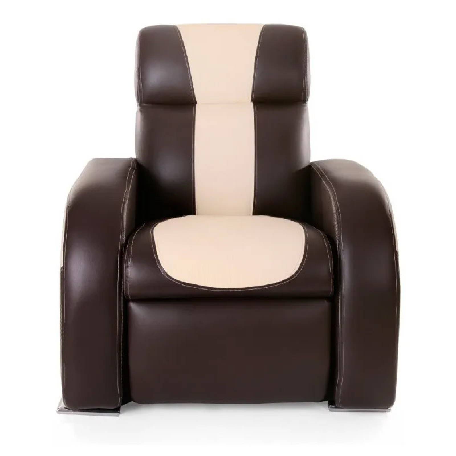 Sillón Reclinable Reposet Nicole Moderno Minimalista Sillones Salas Chocolate Hueso