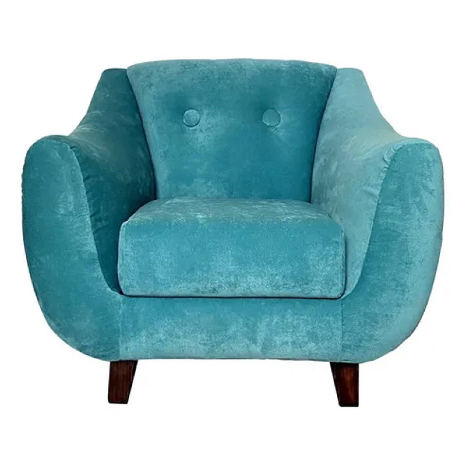Sillon Individual Vintage Madrid Salas Modernas Minimalistas Retro Suede Turquesa