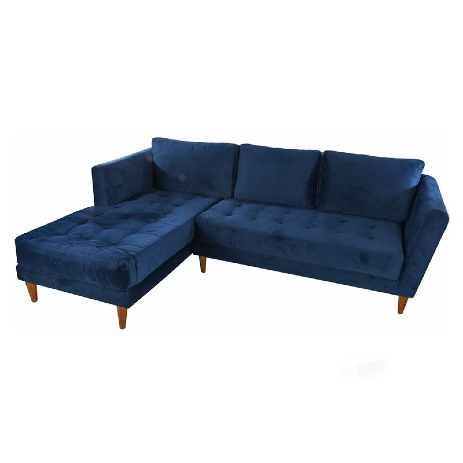 Sala Esquinera Escuadra Minimalista Esquinera Volt Moderna Sillones Salas Terciopelo Azul Marino