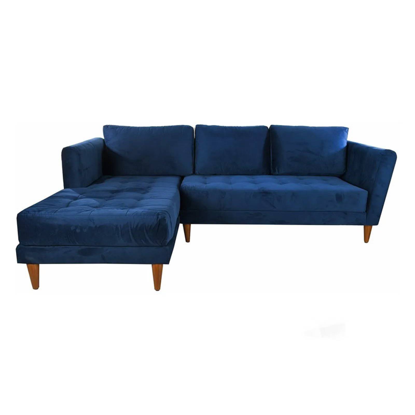Sala Esquinera Escuadra Minimalista Esquinera Volt Moderna Sillones Salas Terciopelo Azul Marino