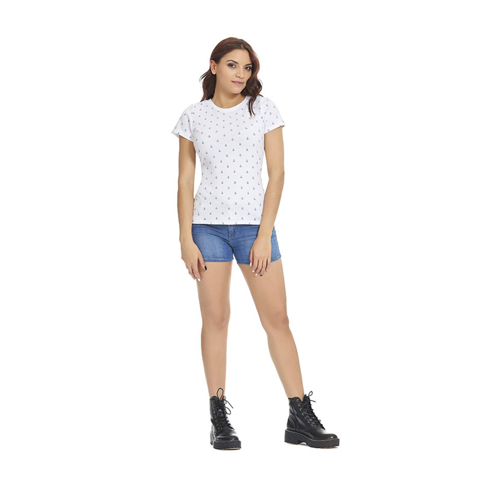 Playera manga corta cuello redondo con estampado. Santory