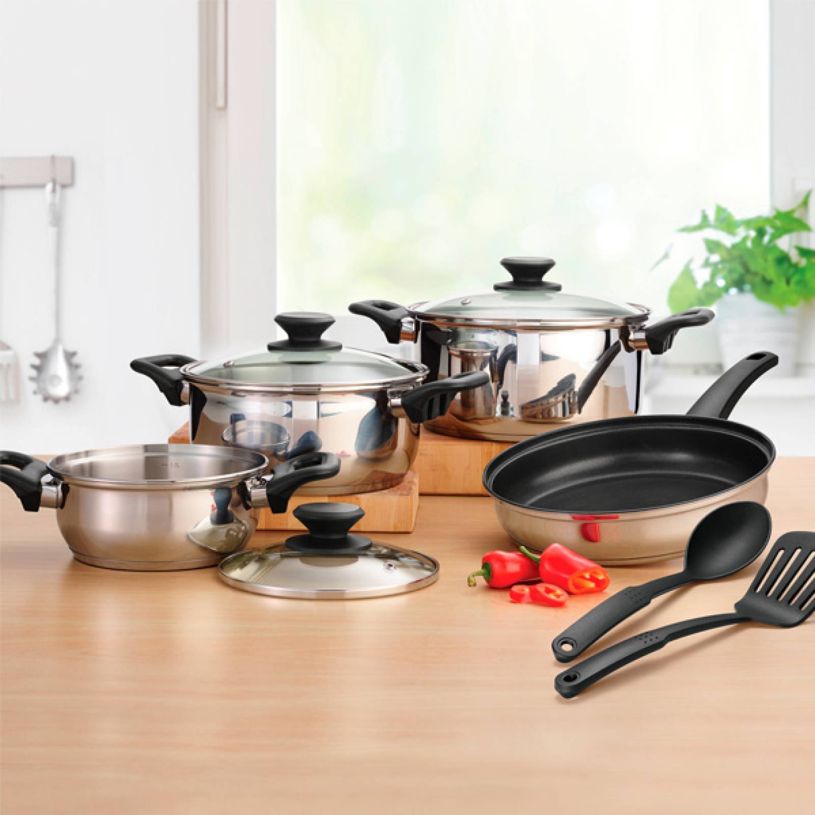 Baterí­a de Cocina Primaware Acero Inoxidable 9 piezas