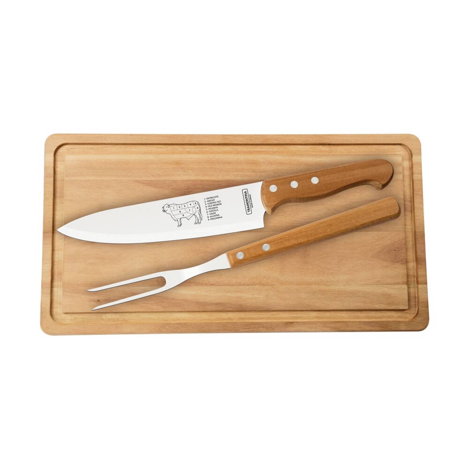 Kit para asado Tramontina Churrasco 3 Piezas