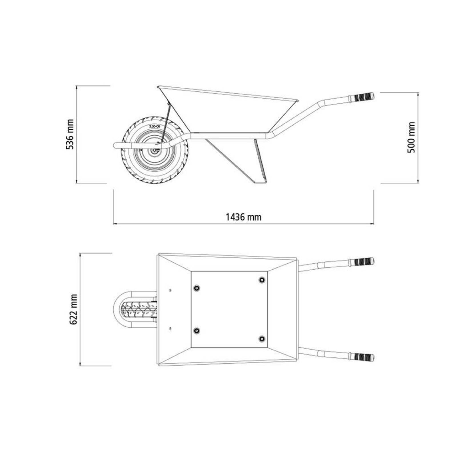 Carretilla con Caja Reforzada 65L Tramontina