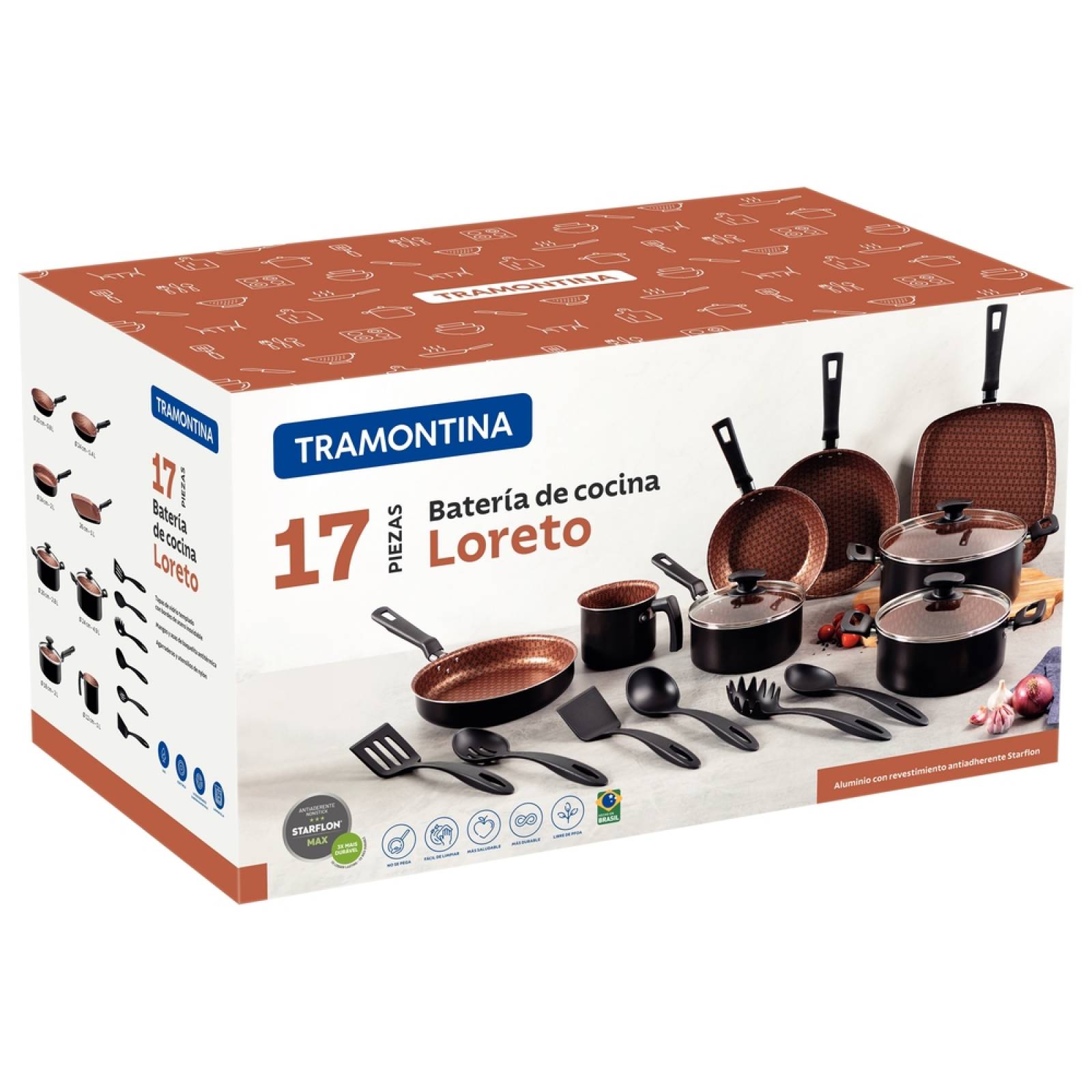 Batería de Cocina Tramontina Loreto 17 Piezas