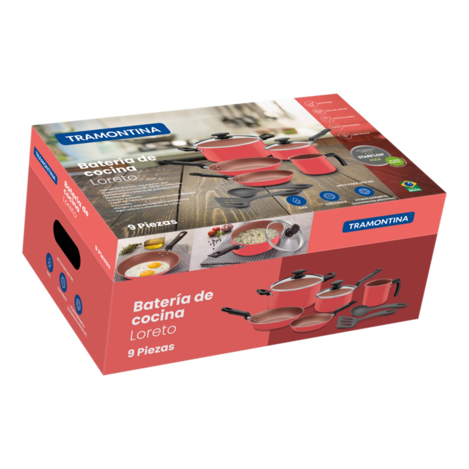 Batería de Cocina Tramontina Loreto 9 Piezas