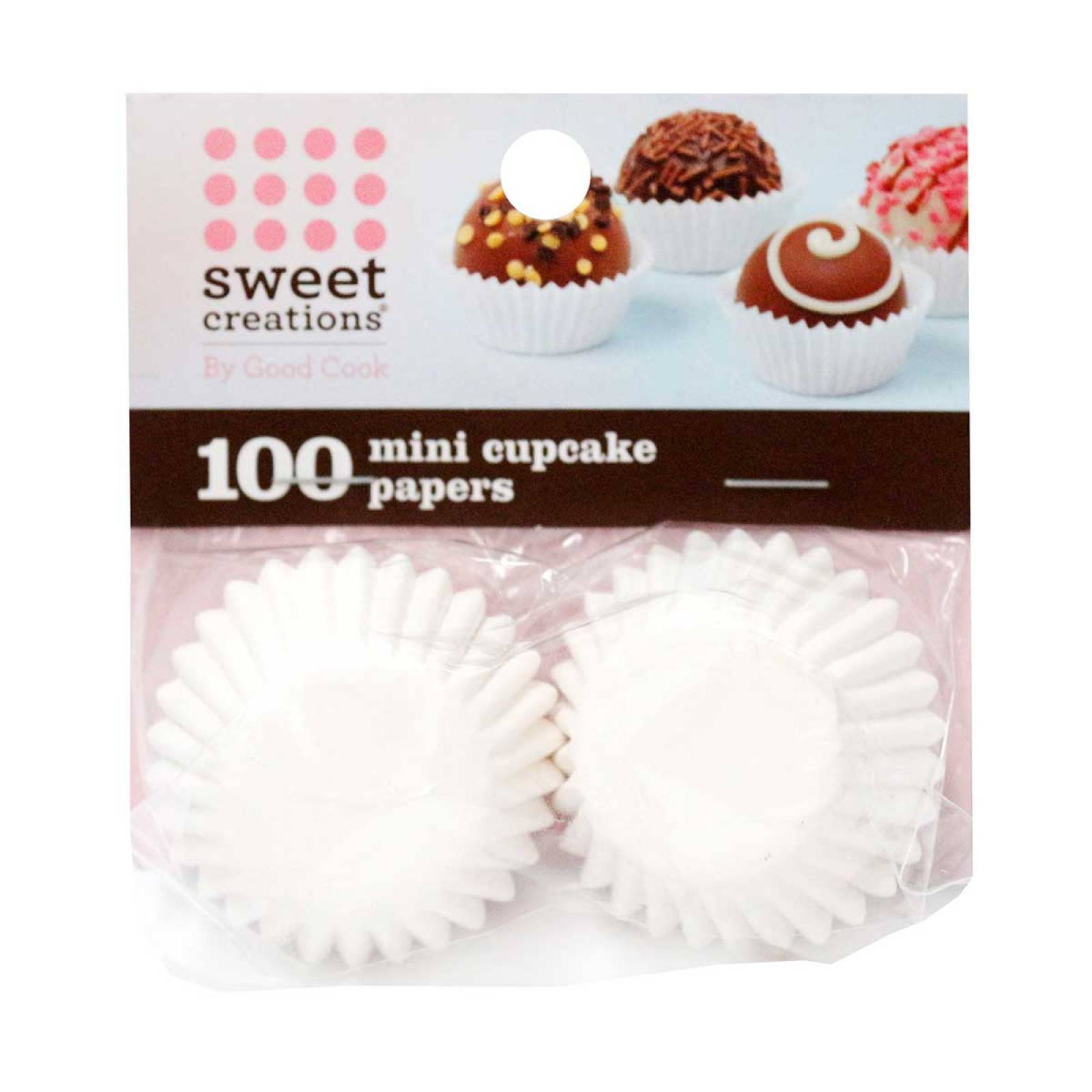 Molde Papel Sweet Creations Para Cupcake Mini 100pzs Blanco 