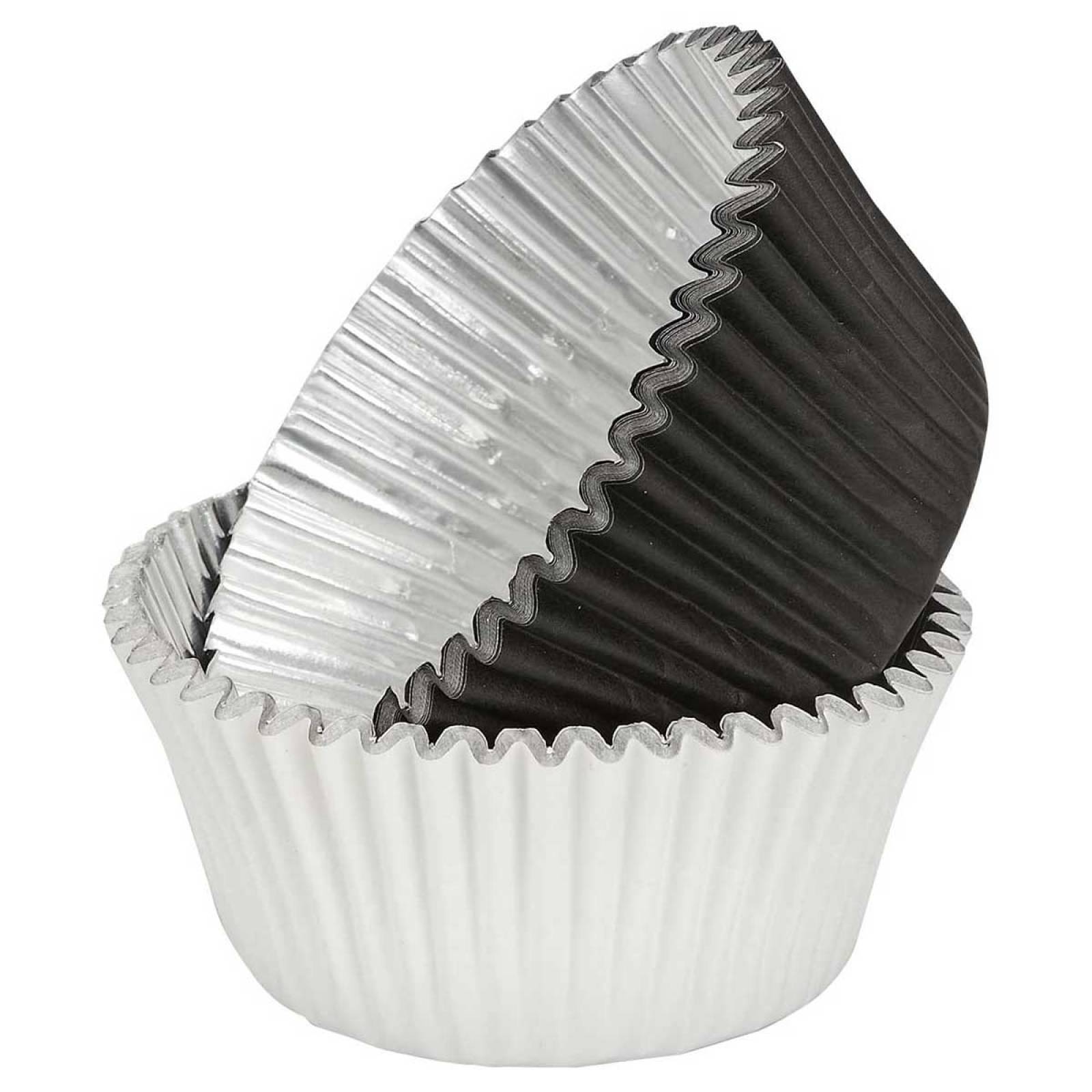 Molde De Papel Sweet Creations Cupcake 36pzs Blanco Negro 