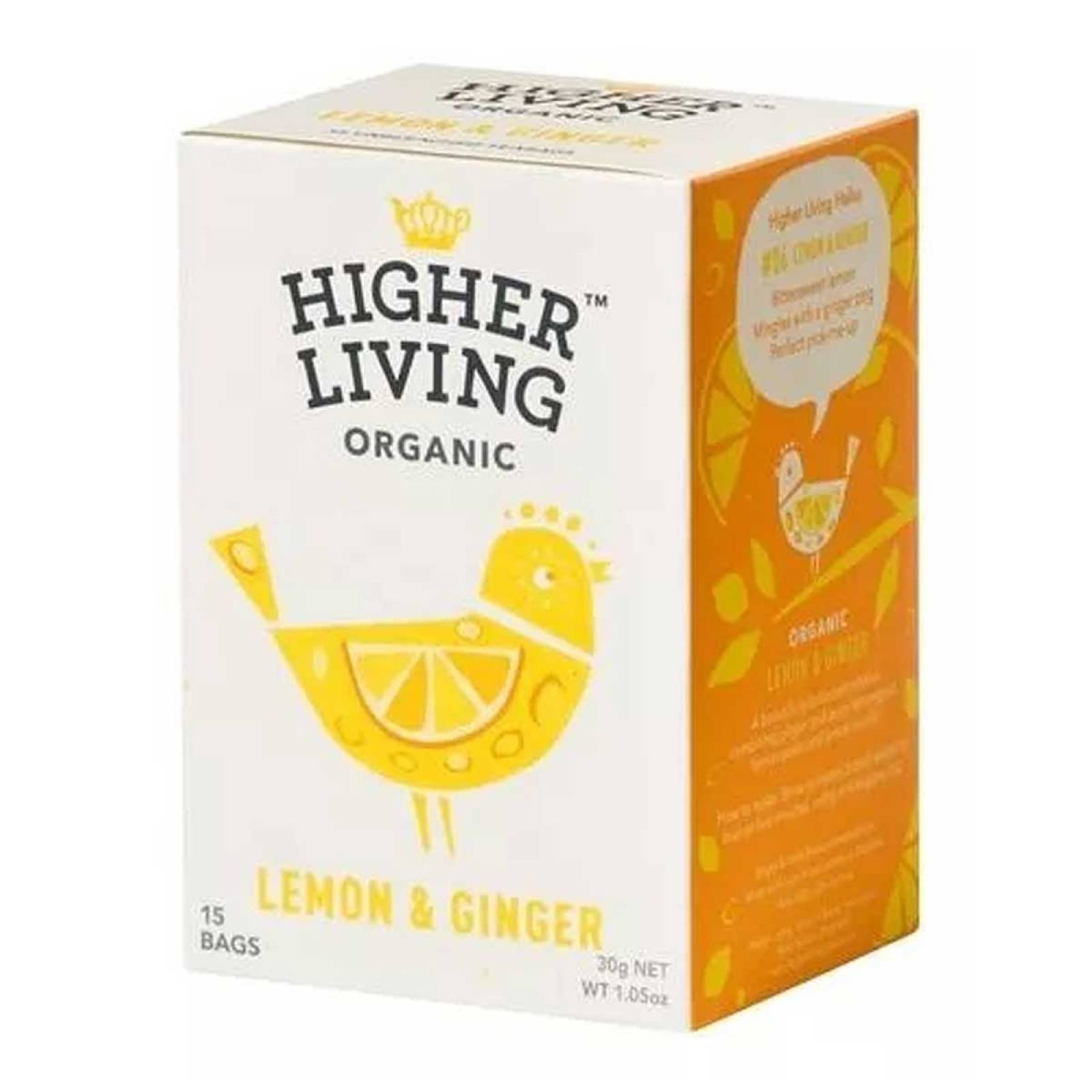Té Limón Jengibre Higher Living Orgánico Natural Sin Cafeína 