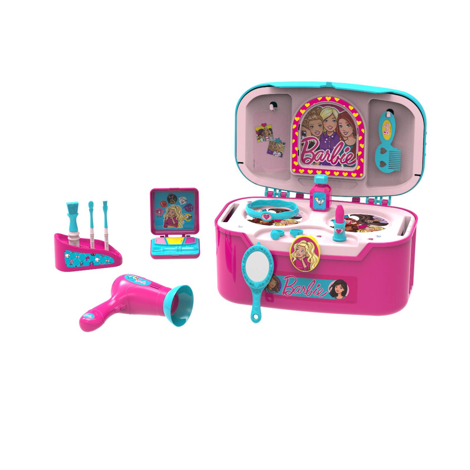 Estuche de Belleza Portatil Barbie Color Rosa