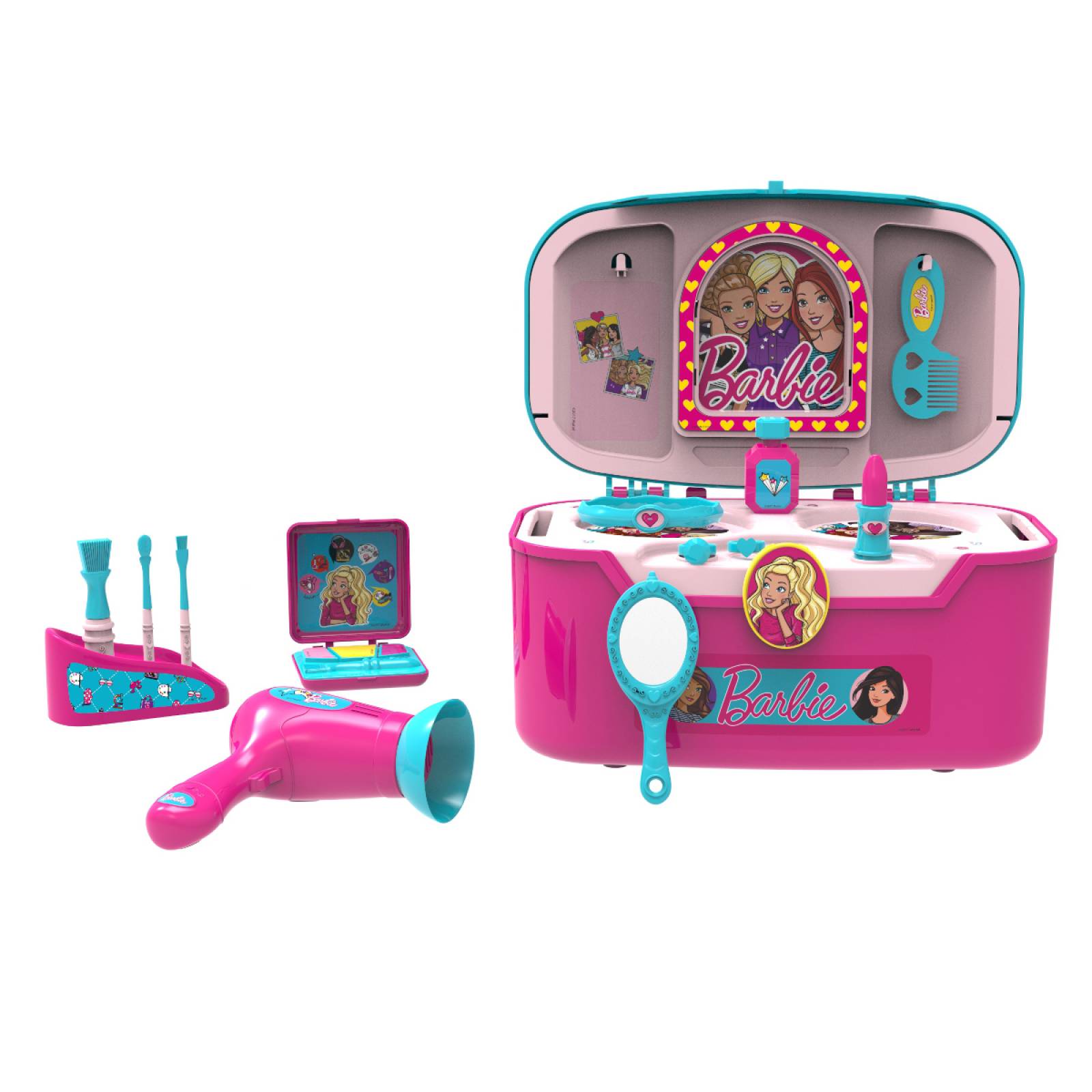 Estuche de Belleza Portatil Barbie Color Rosa