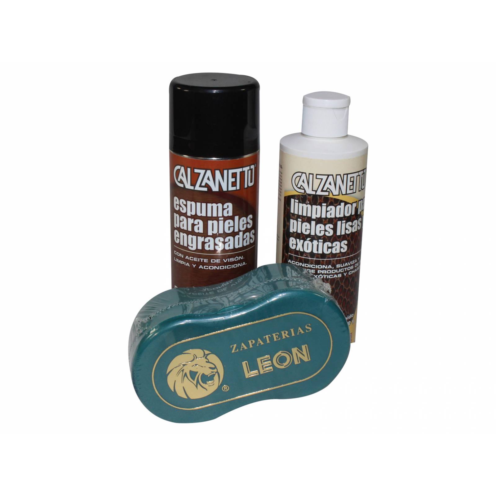  KIT DE LIMPIEZA ZAPATOS LEON PARA PIELES ENGRASADAS KIT4PIELESENG