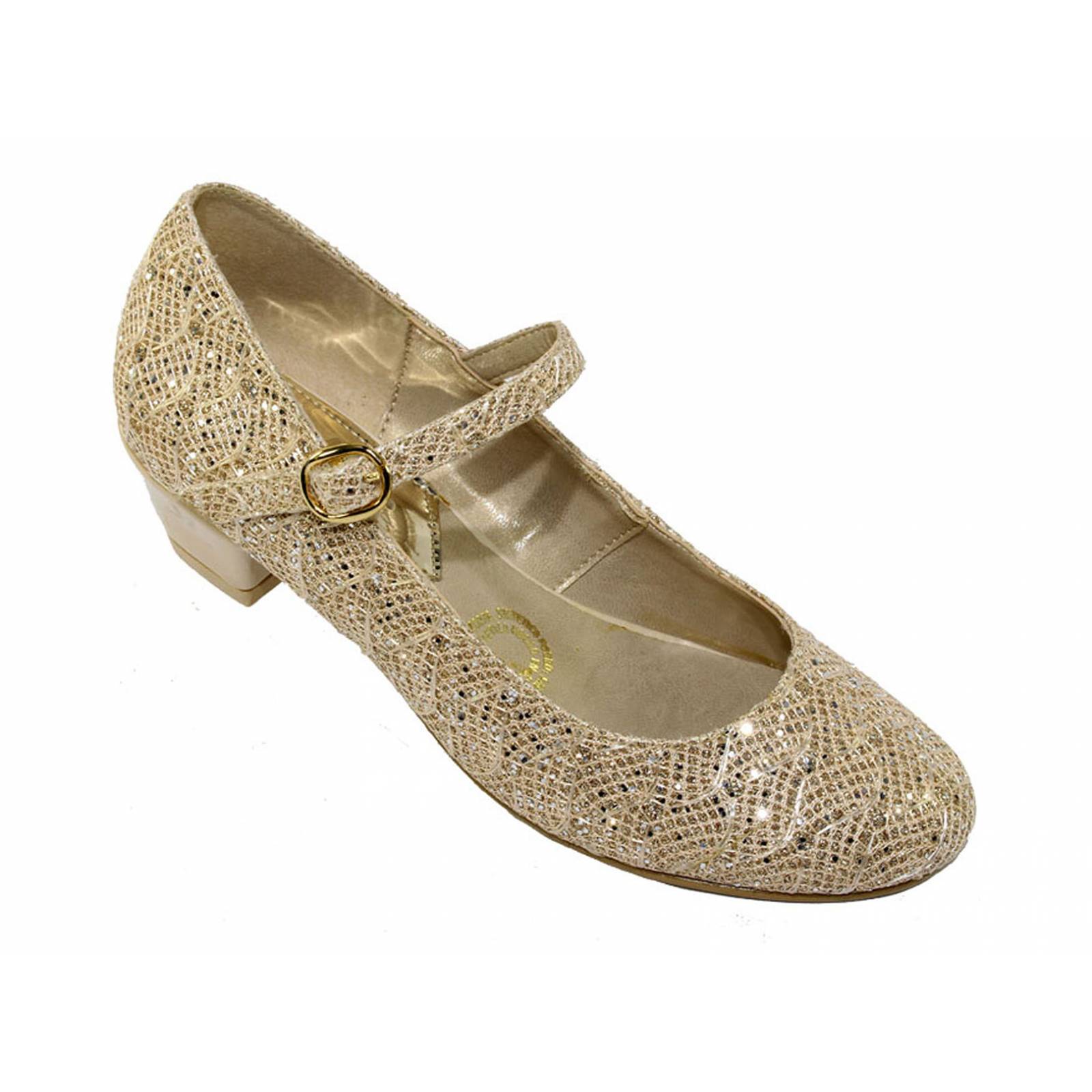 ZAPATILLAS TACONES VESTIR LEON NINA NEGRO GLITTER 464