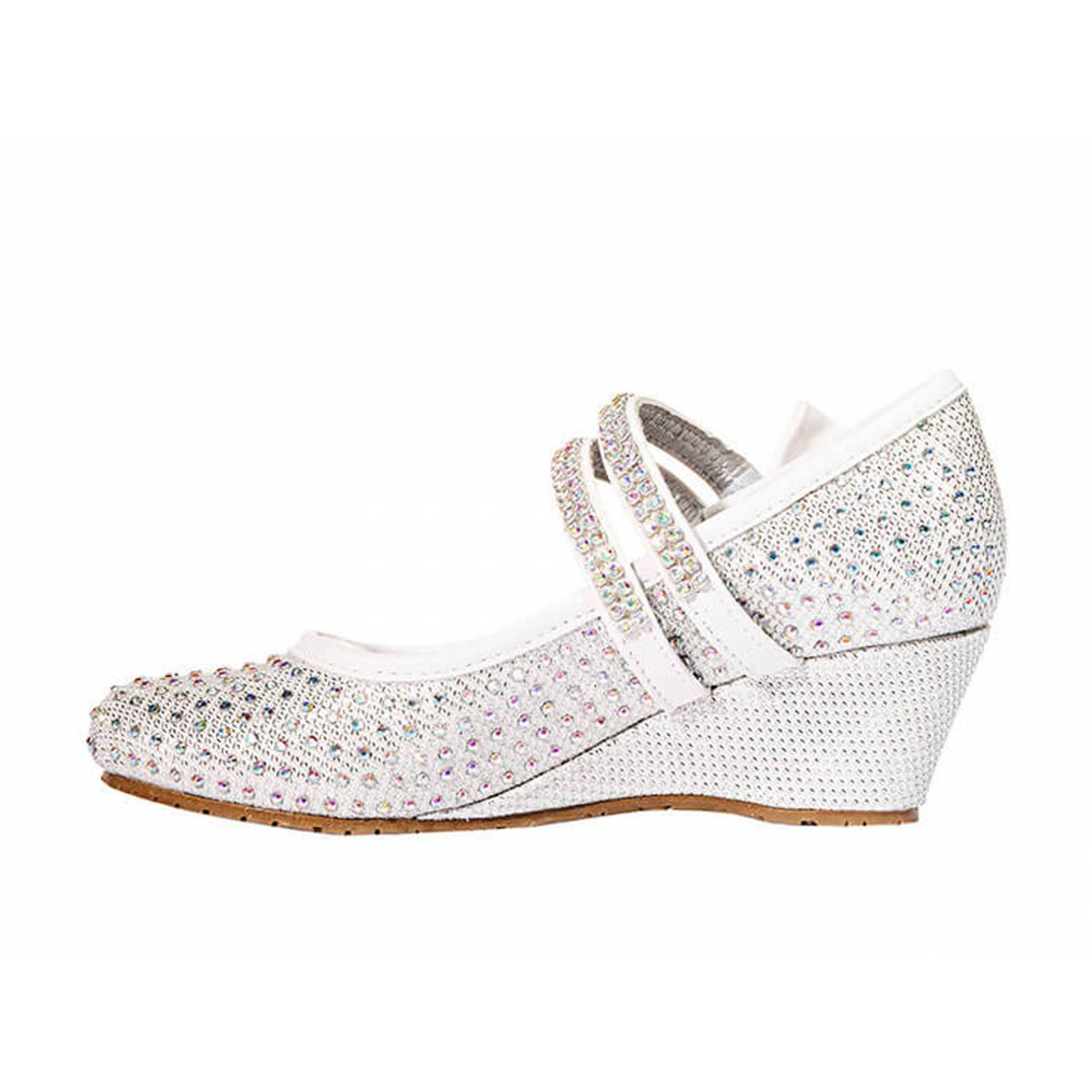 ZAPATILLAS TACONES CUNA VESTIR LEON NINA BLANCO TEXTIL 33872