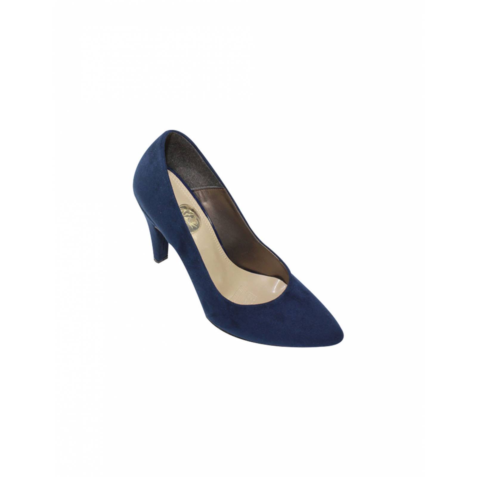 ZAPATILLAS TACONES LEON AZUL MARINO DAMA MUJER GAMUZA 9671