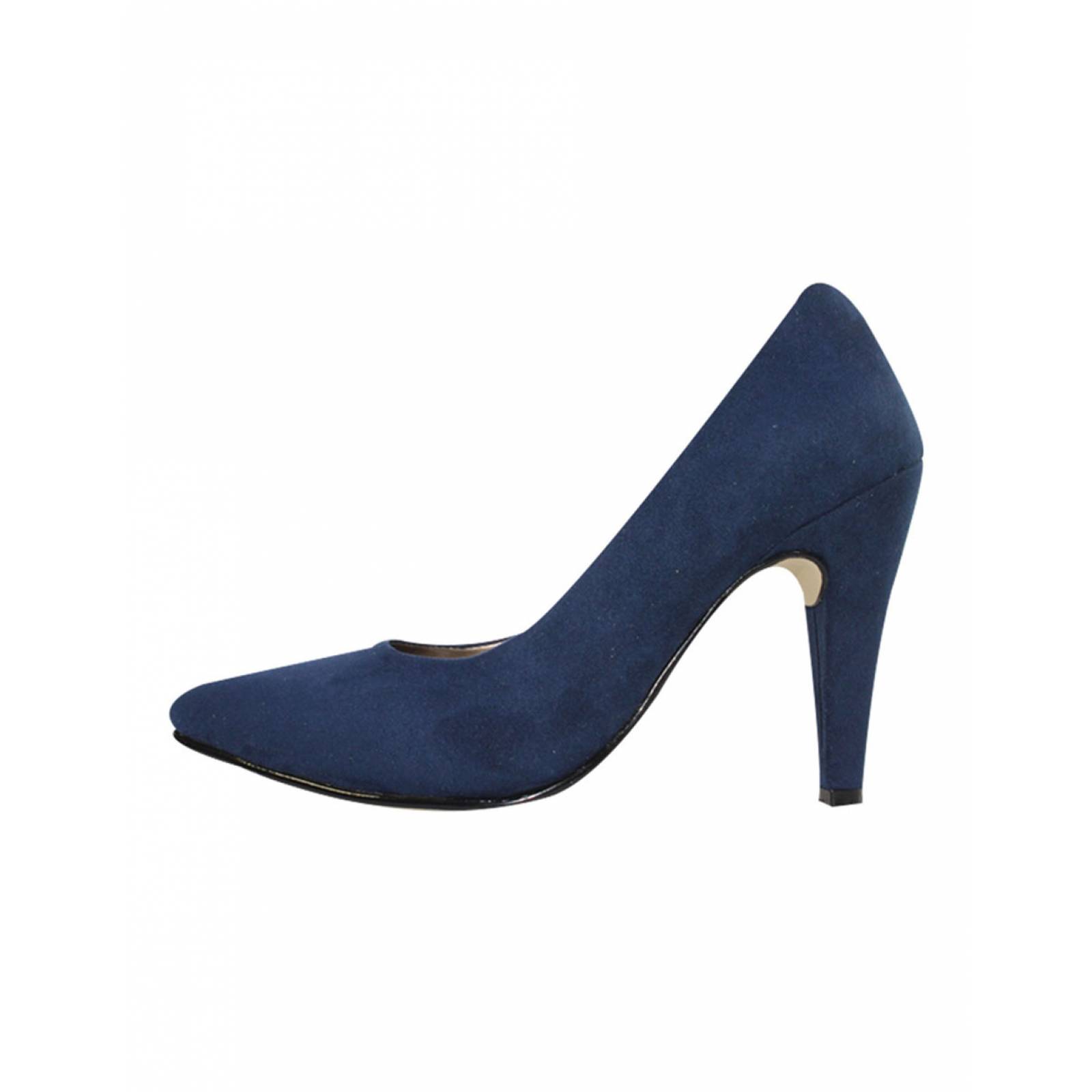 ZAPATILLAS TACONES LEON AZUL MARINO DAMA MUJER GAMUZA 9671