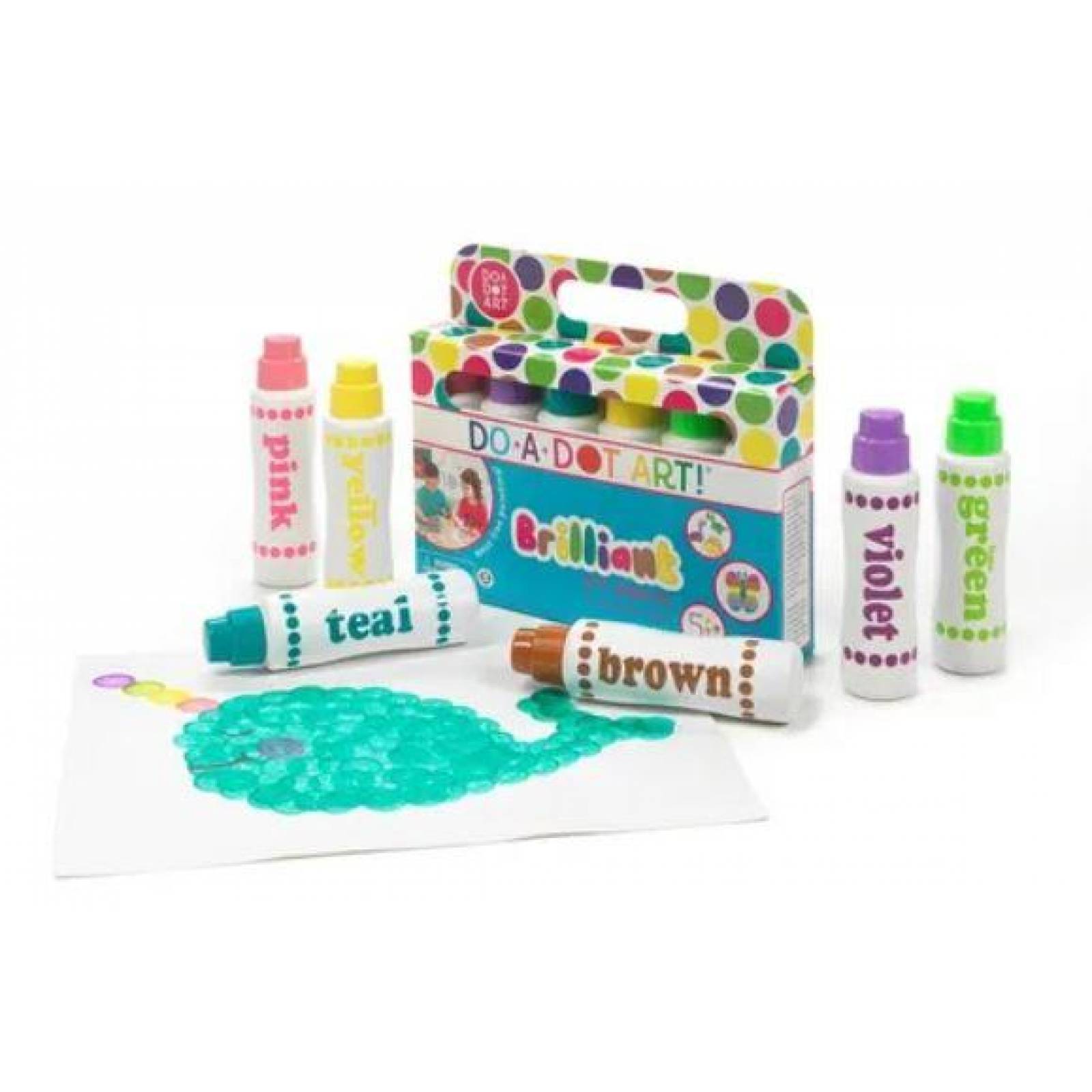 Set De 6 Marcadores Brillantes Punta Plana - Do A Dot Art