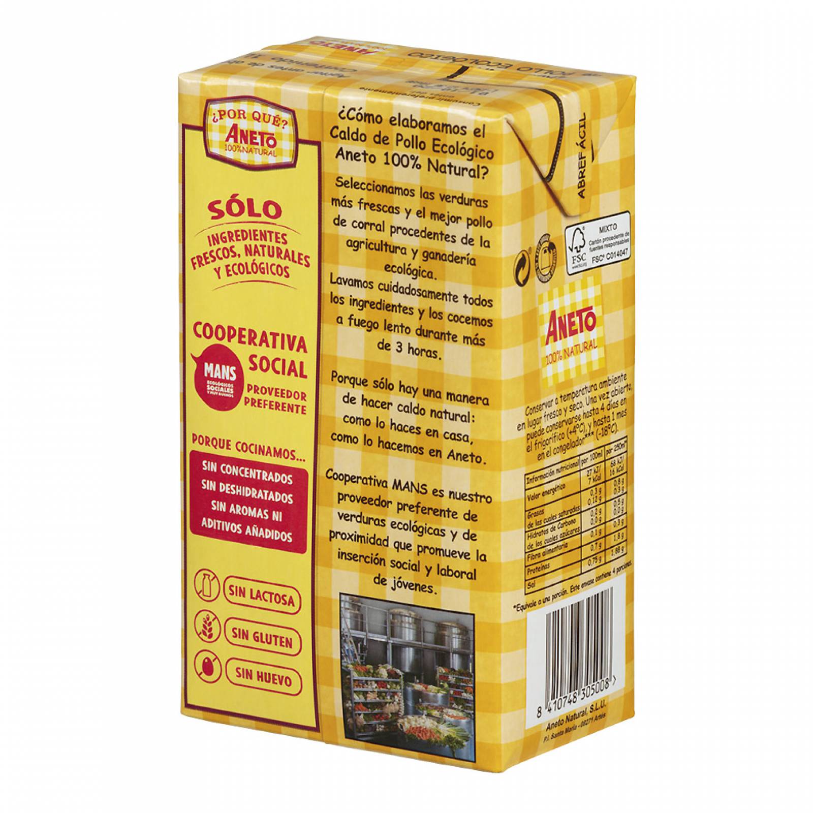 Caldo Pollo Orgánico Aneto 100% Natural 1000 ml