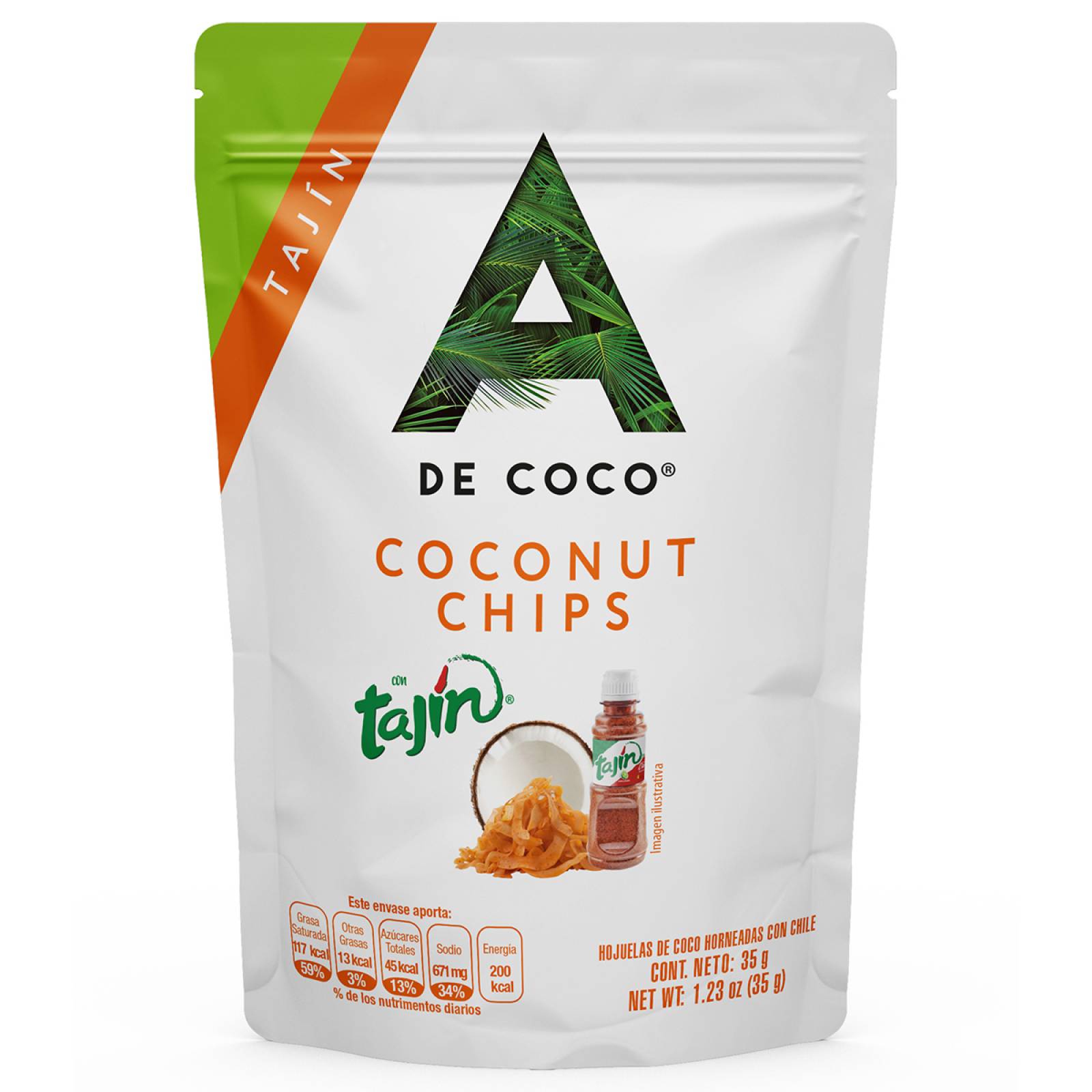 A de Coco Coco Chips Tajin 35 gramos