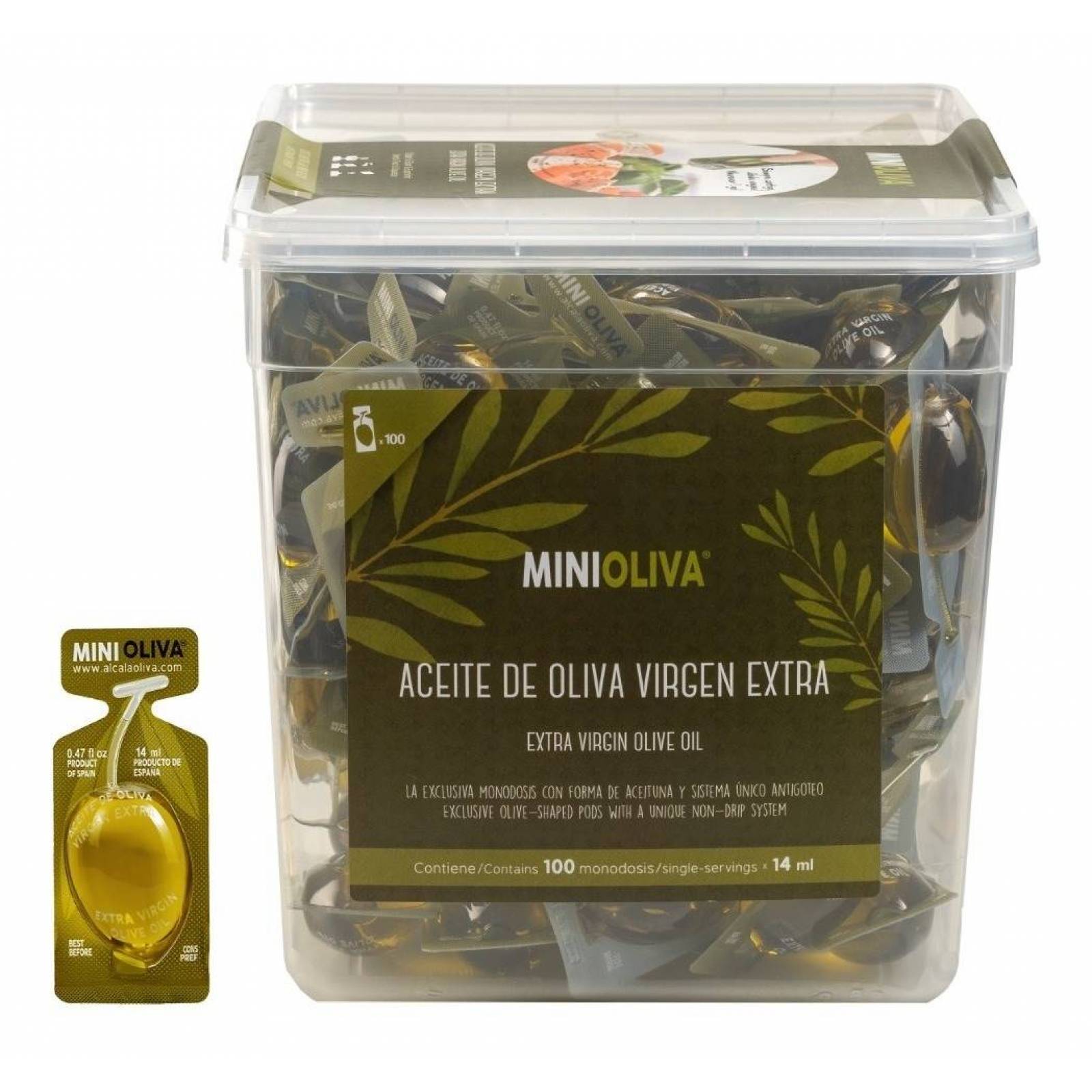 Minioliva Cápsulas Aceite Oliva Virgen Extra 100 Pza 14 ml