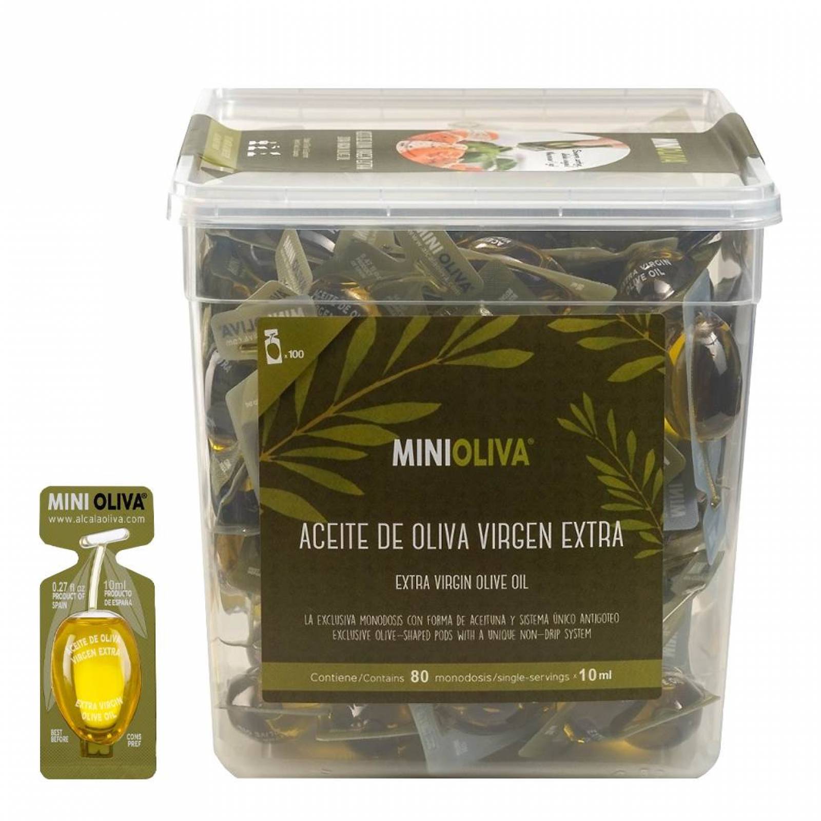 Minioliva Cápsulas Aceite Oliva Virgen Extra 80 Pzas 10 ml
