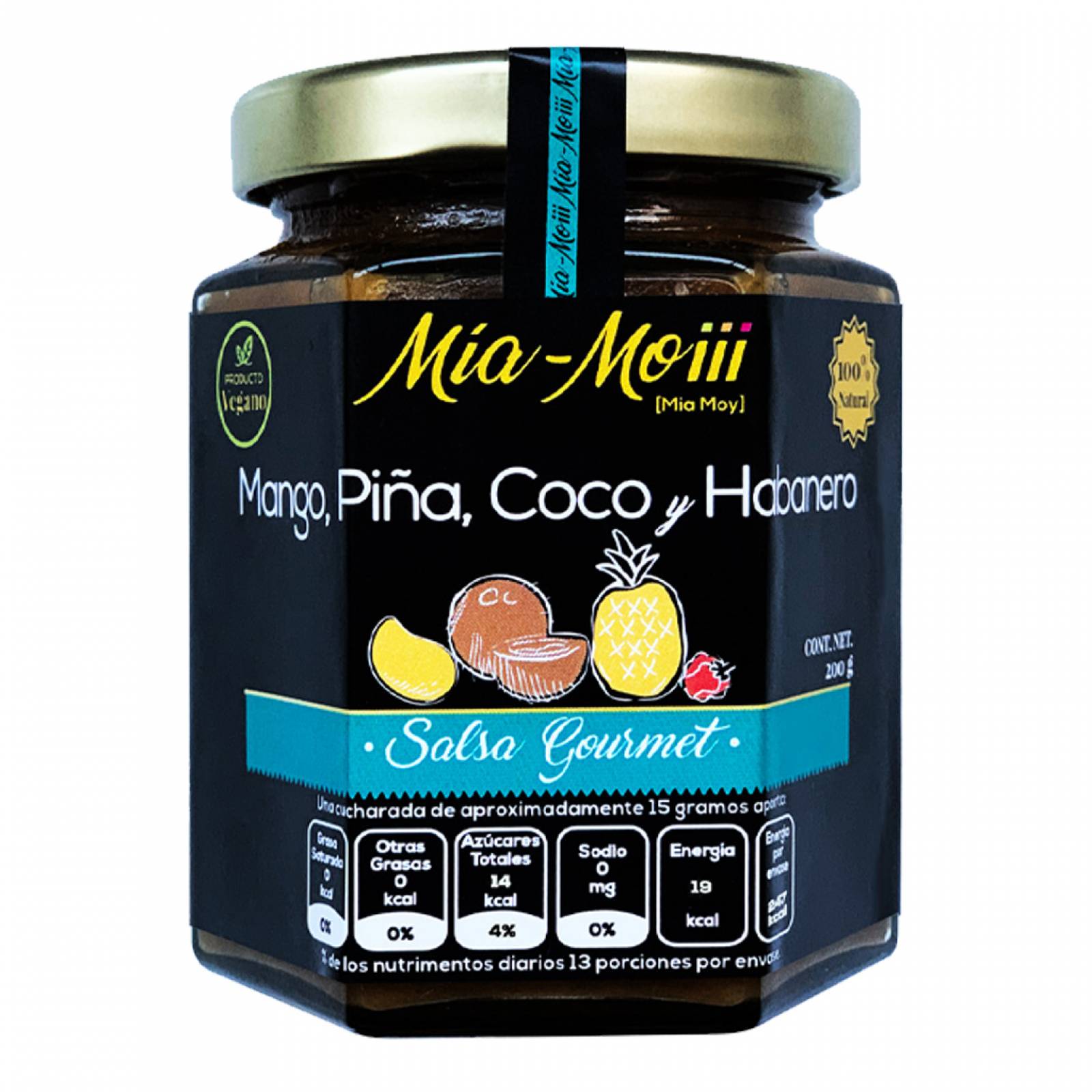 Mía Moiii Salsa Frutal Mango Piña Coco y Habanero 200 g
