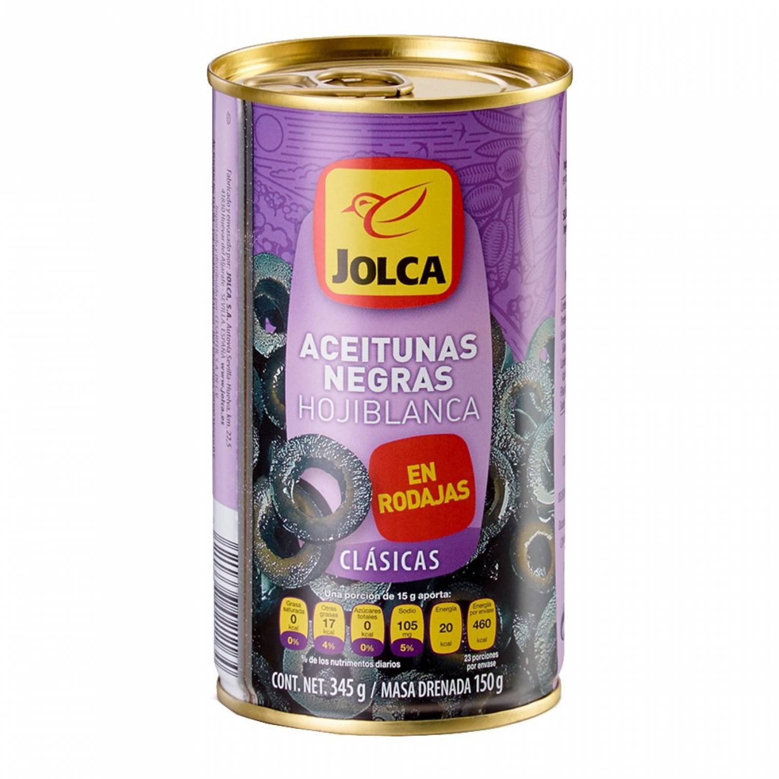 Aceituna Negra en Rodaja Jolca 345 gr