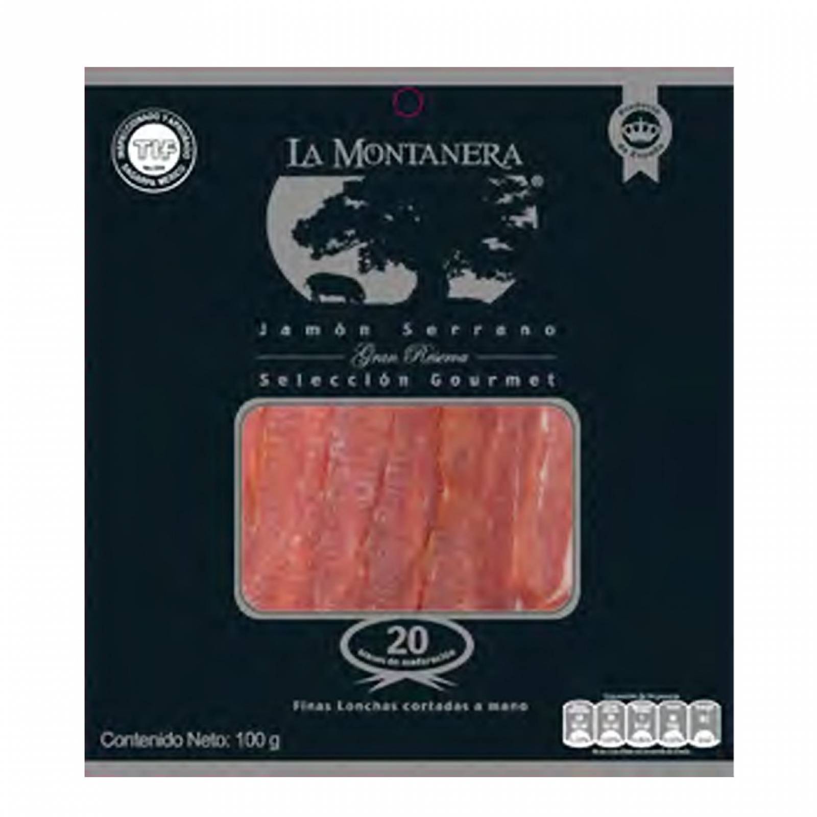 La Montanera Jamón Serrano Gran Reserva cortado a mano 100 gr