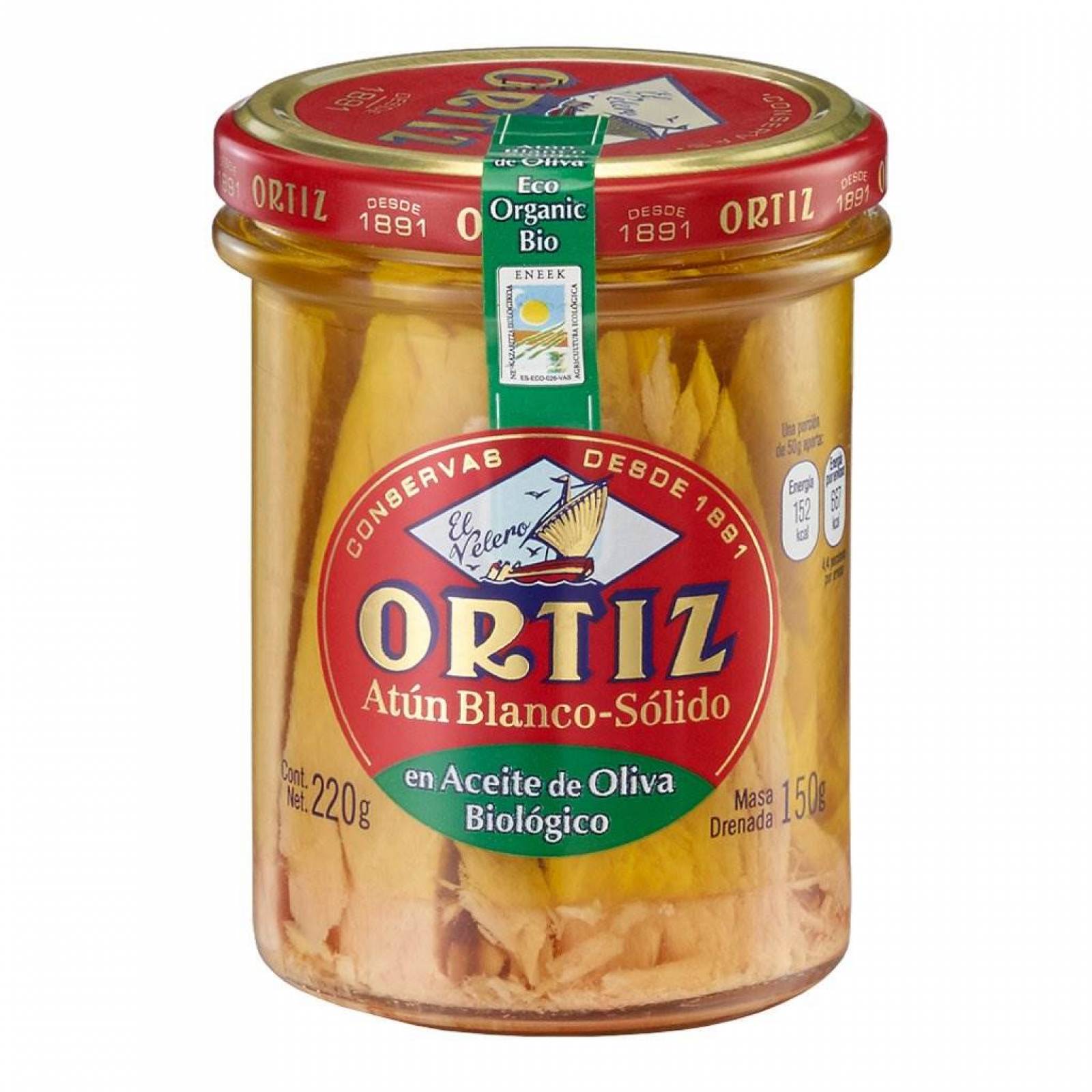 Ortiz Atun blanco en aceite de oliva ecologico 220 gr