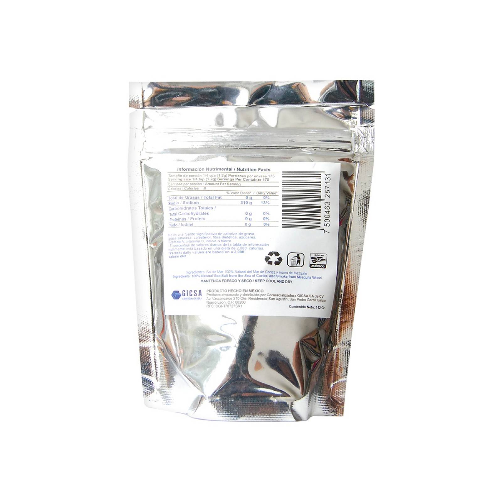 Sal Mezquite Ahumado Condimento Nueve 22 150 gr