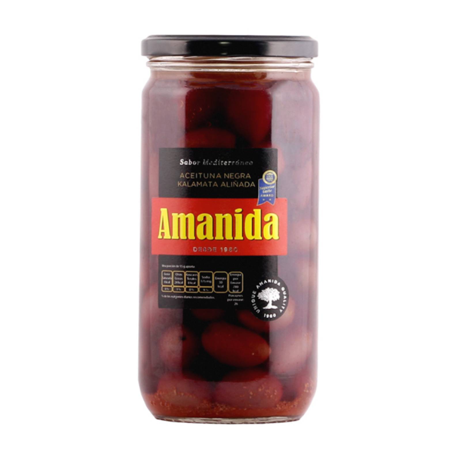 Aceituna Negra Kalamata con Hueso Amanida 750 ml