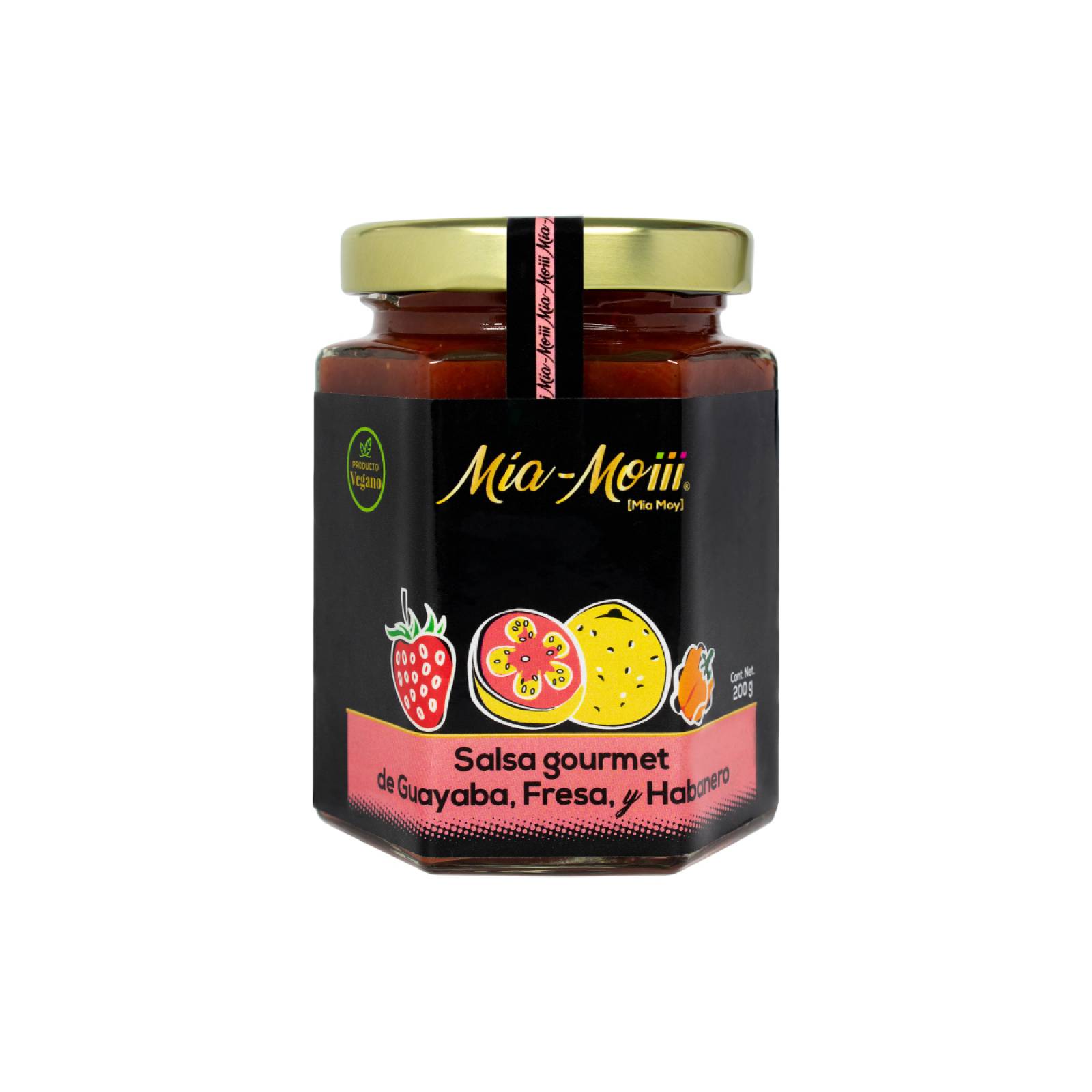 Salsa Frutal Guayaba Fresa y Habanero Mía Moiii 200 gr