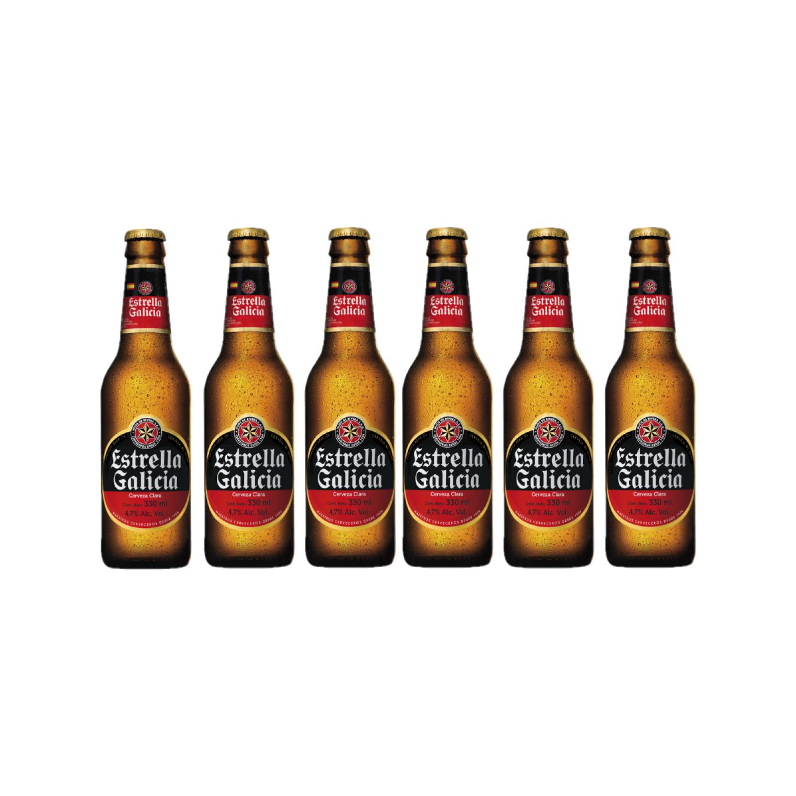Estrella Galicia Cerveza Clara 6 Botellas 330 ml
