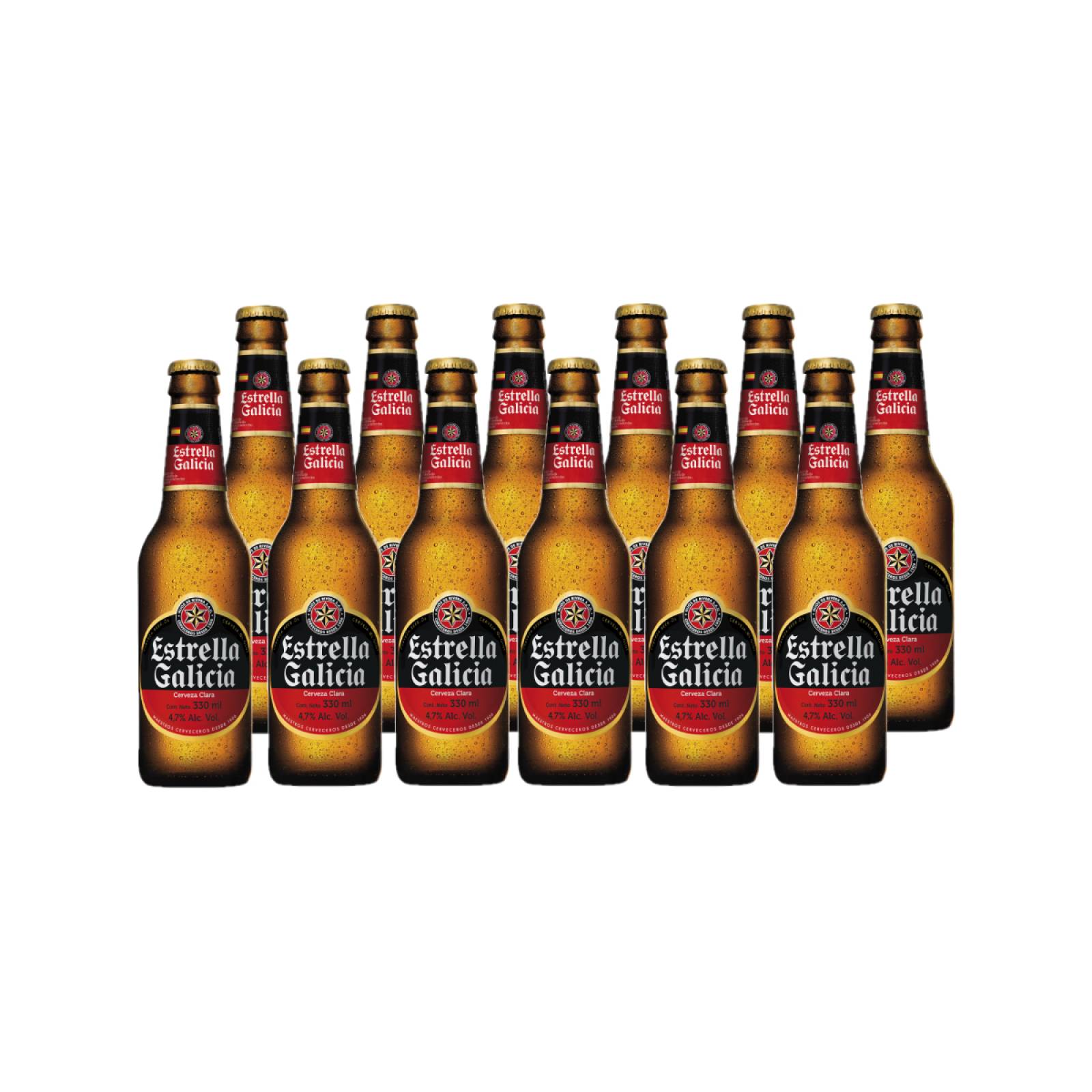 Cerveza Clara Estrella Galicia 12 botellas de 330 ml
