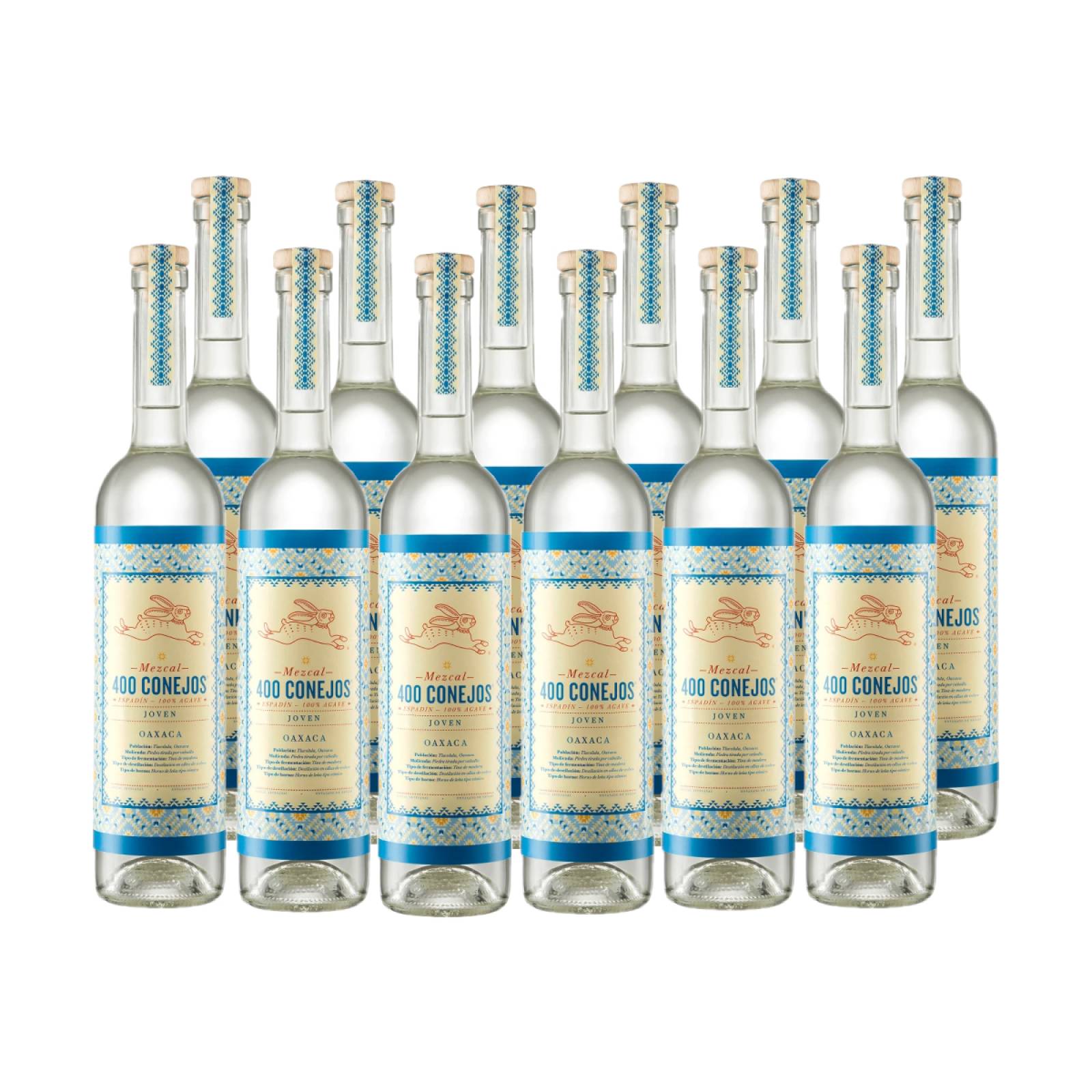 400 Conejos Mezcal Joven 12 Botellas 750 ml