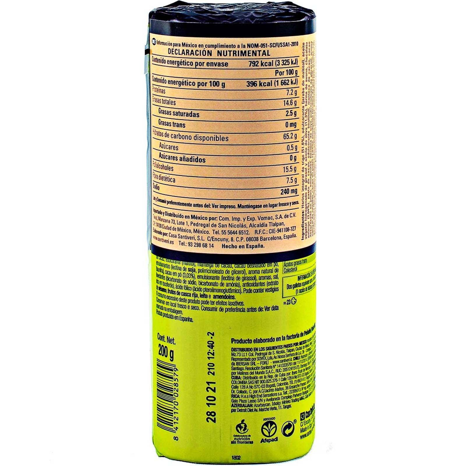 Santiveri Galletas Digestive con Cacao Sin Azúcar 200 gr