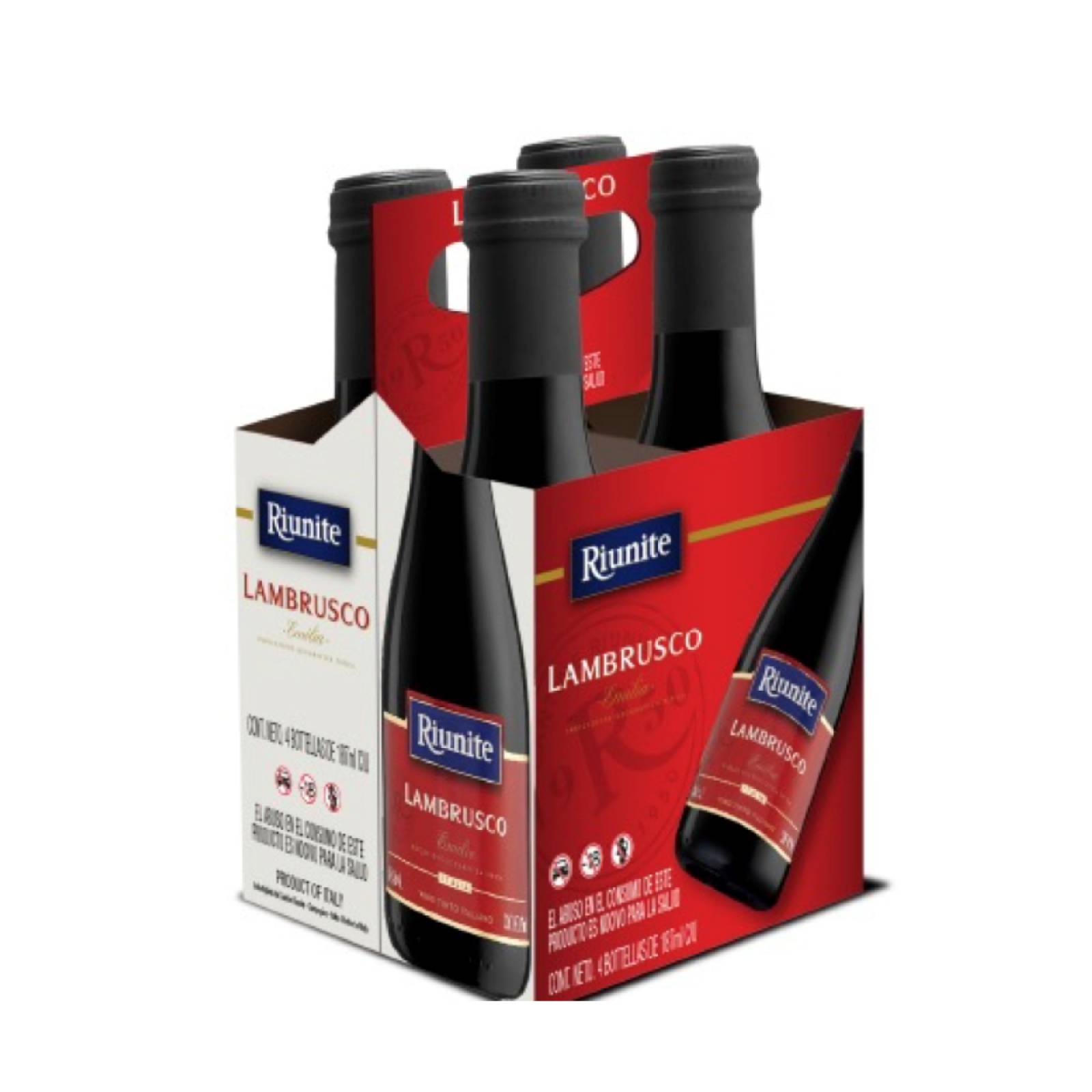 Vino Tinto Lambrusco Riunite 4 botellas de 187 ml