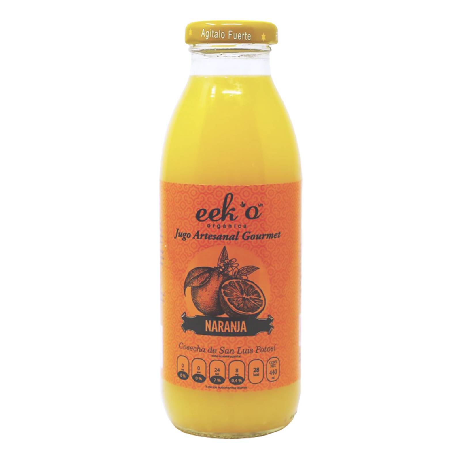 Jugo Artesanal Gourmet Naranja Eek'o Organica 440 ml