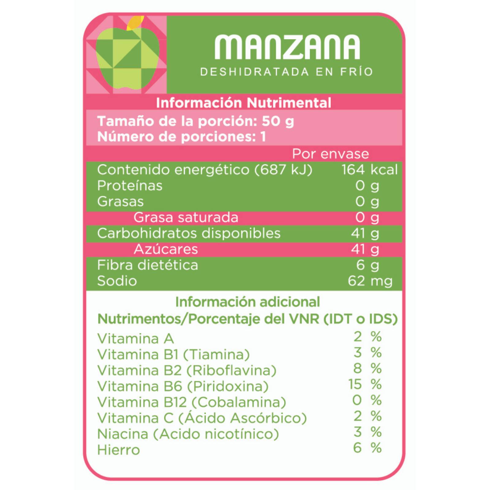 Manzana Liofilizada Tëgis 50 gr
