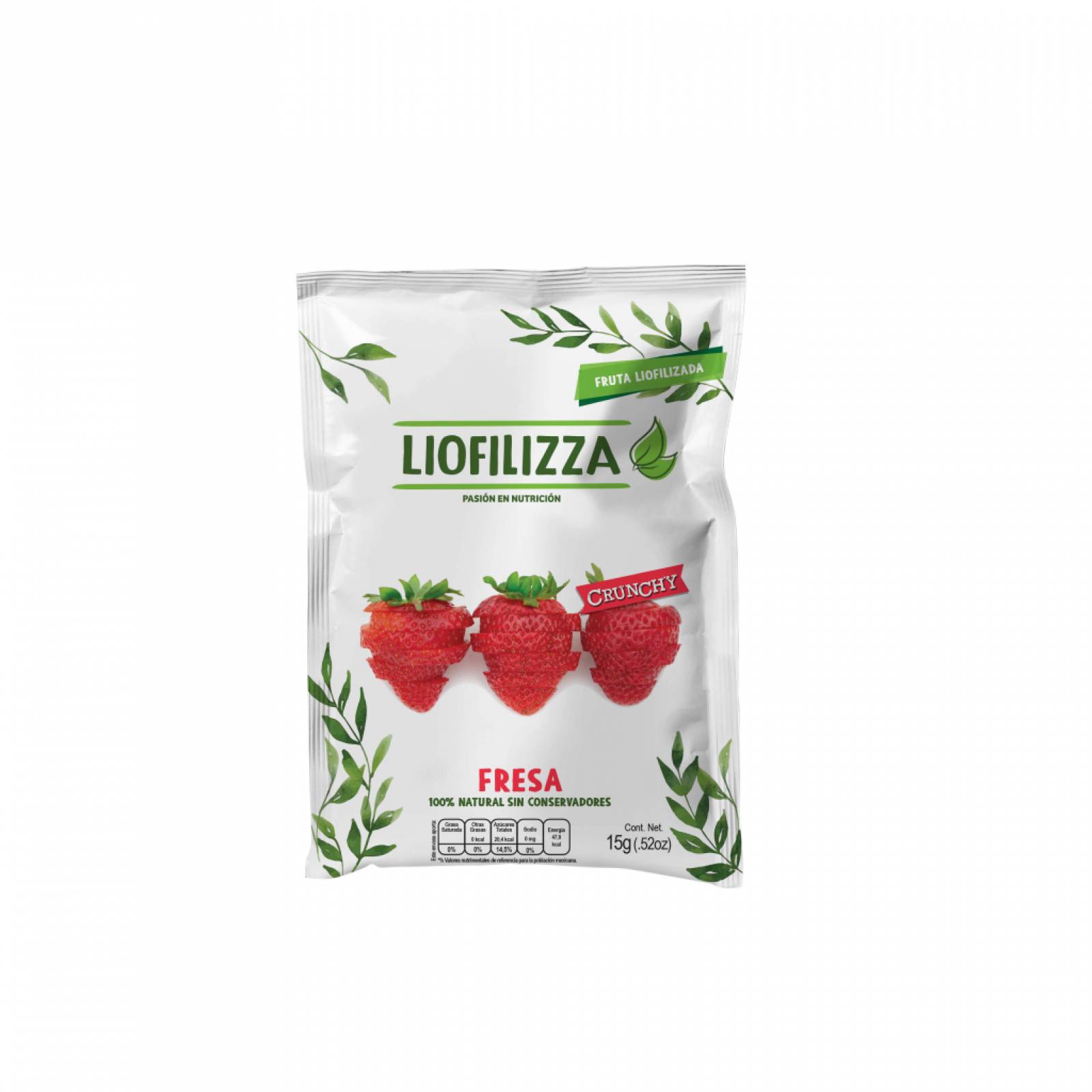Fruta Seca Fresa Liofilizada Liofilizza 15 gr