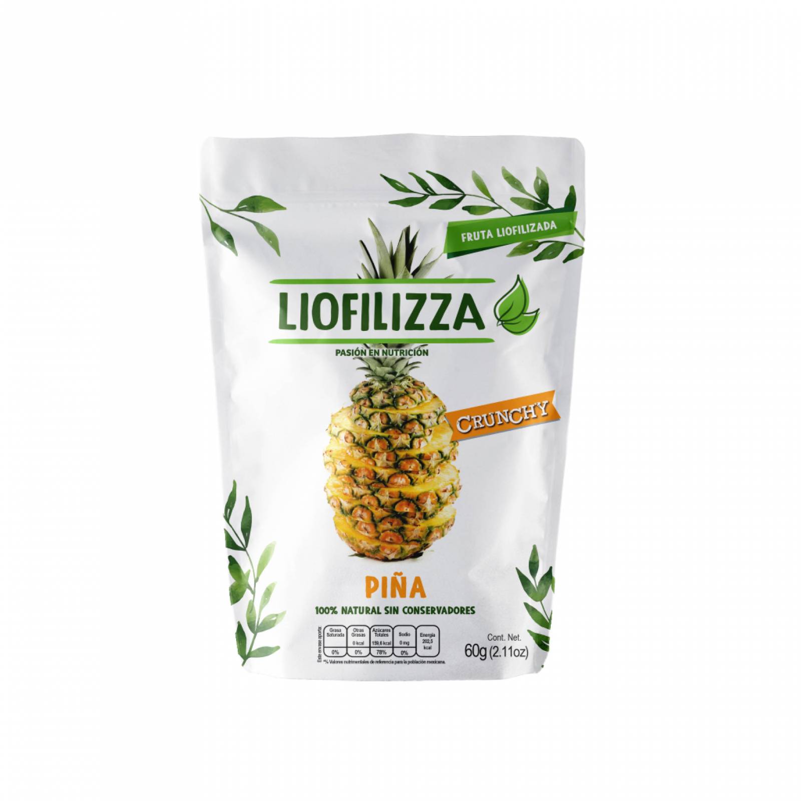 Fruta Seca Piña Liofilizada Liofilizza 60 gr