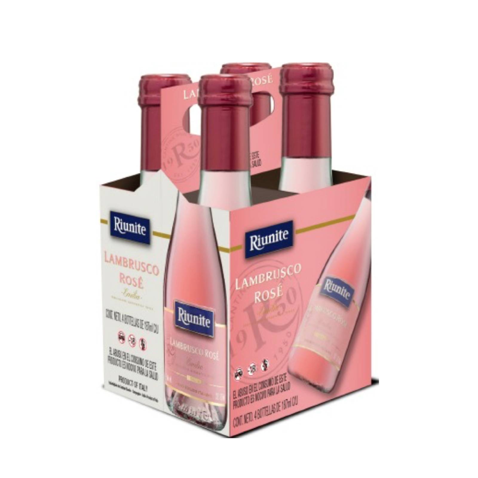 Vino Rosado Lambrusco Rosé Riunite 4 botellas de 187 ml