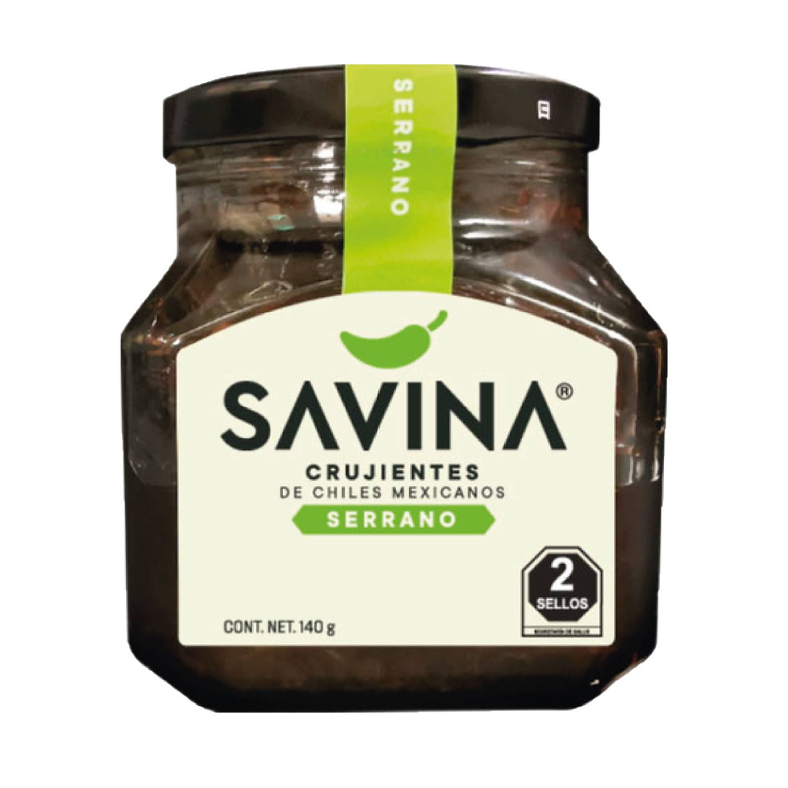 Trocitos Chile Serrano Crujiente en AOVE Savina 140 gr