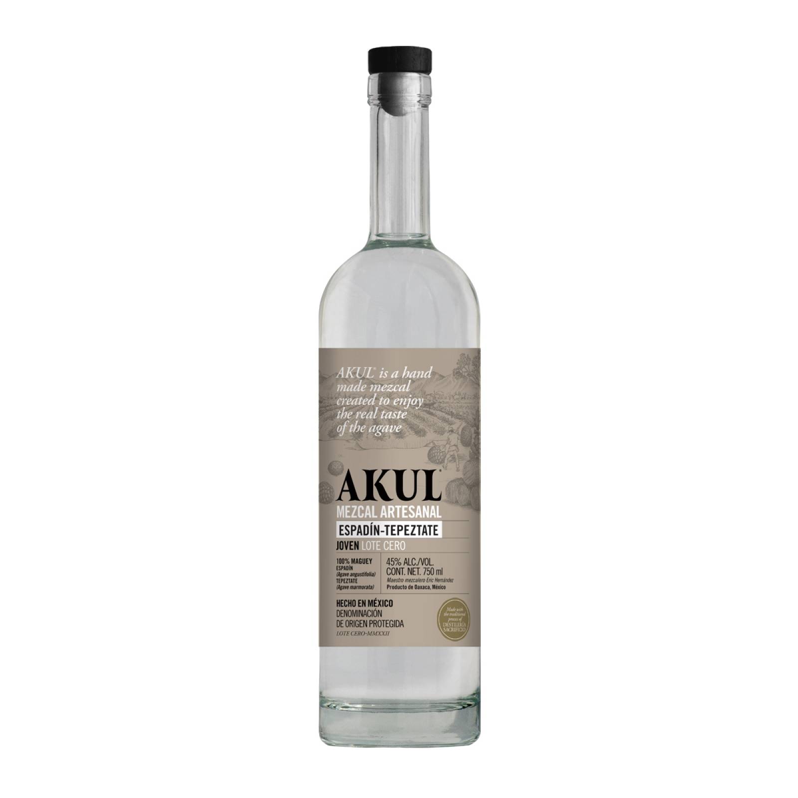 Mezcal Espadín Tepeztate Joven Akul 750 ml