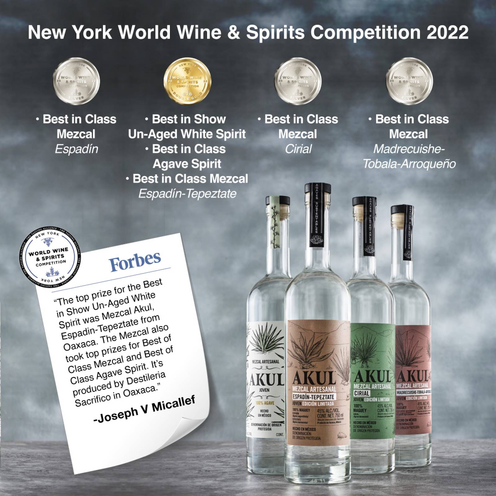 Mezcal Espadín Tepeztate Joven Akul 750 ml